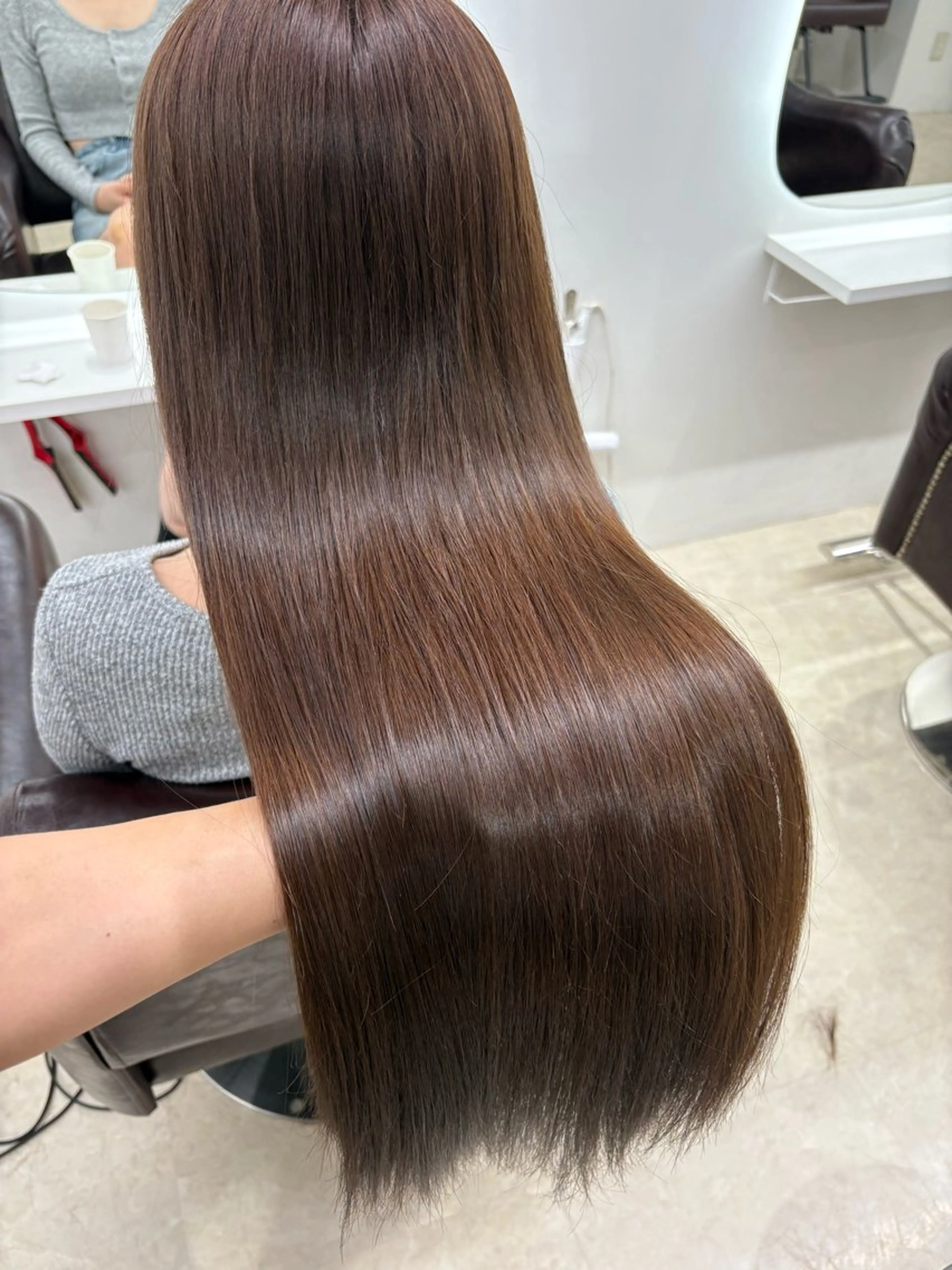 セミロング カラー カット ヘアカラー トリートメント ヘアセット 新宿/韓国ヘア/ 髪質改善ストレートのヘアスタイル