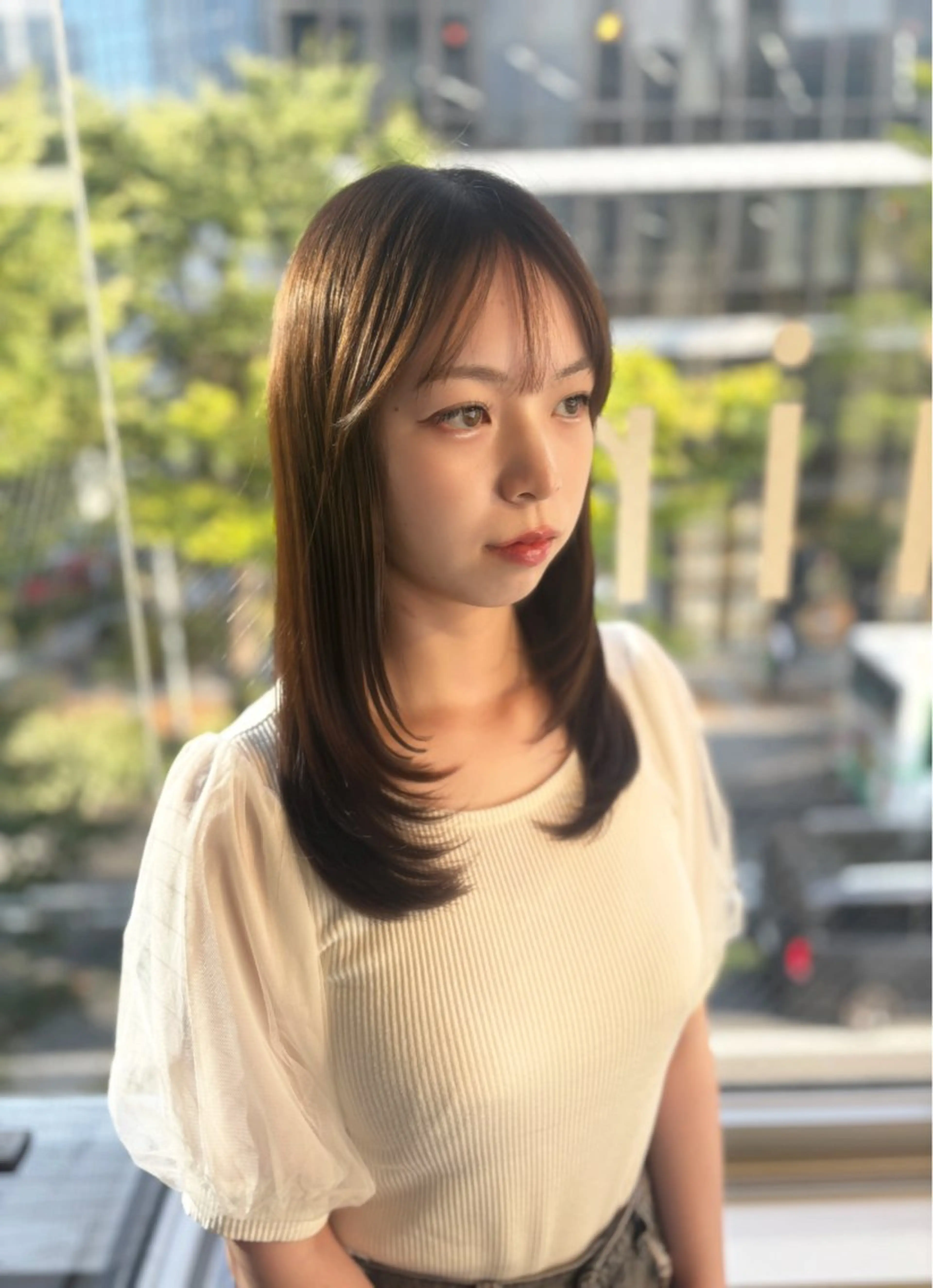 セミロング カット 女性専用サロン iiro所属・hina/透明感🍒 【元町】のヘアスタイル