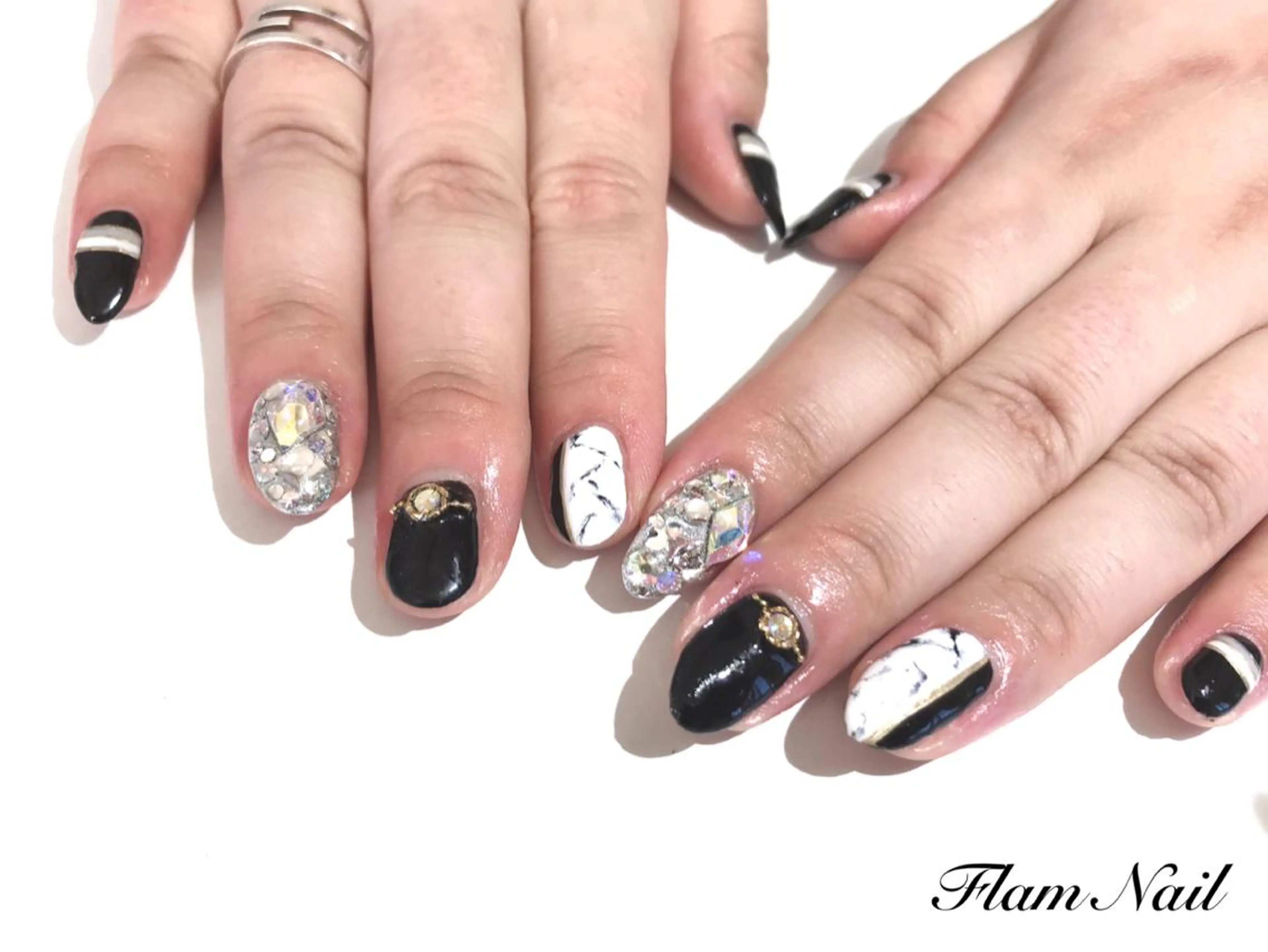 ネイル 大理石ネイル(マーブル) Flam Nailのネイルデザイン