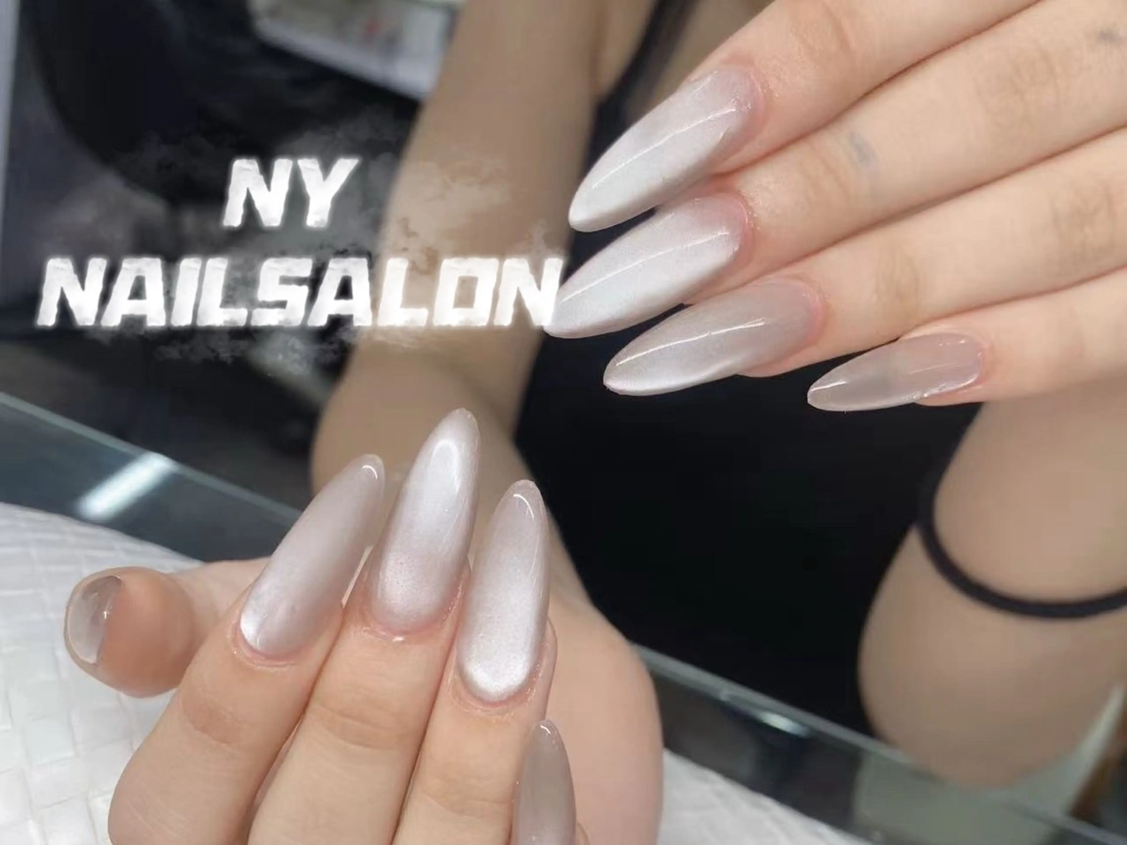 ネイル 長さ出し フットネイル フレンチネイル ジェルネイル ガーリー ハンドネイル NYネイルサロン　千葉中央店所属・NYネイルサロン 千葉中央店のネイルデザイン