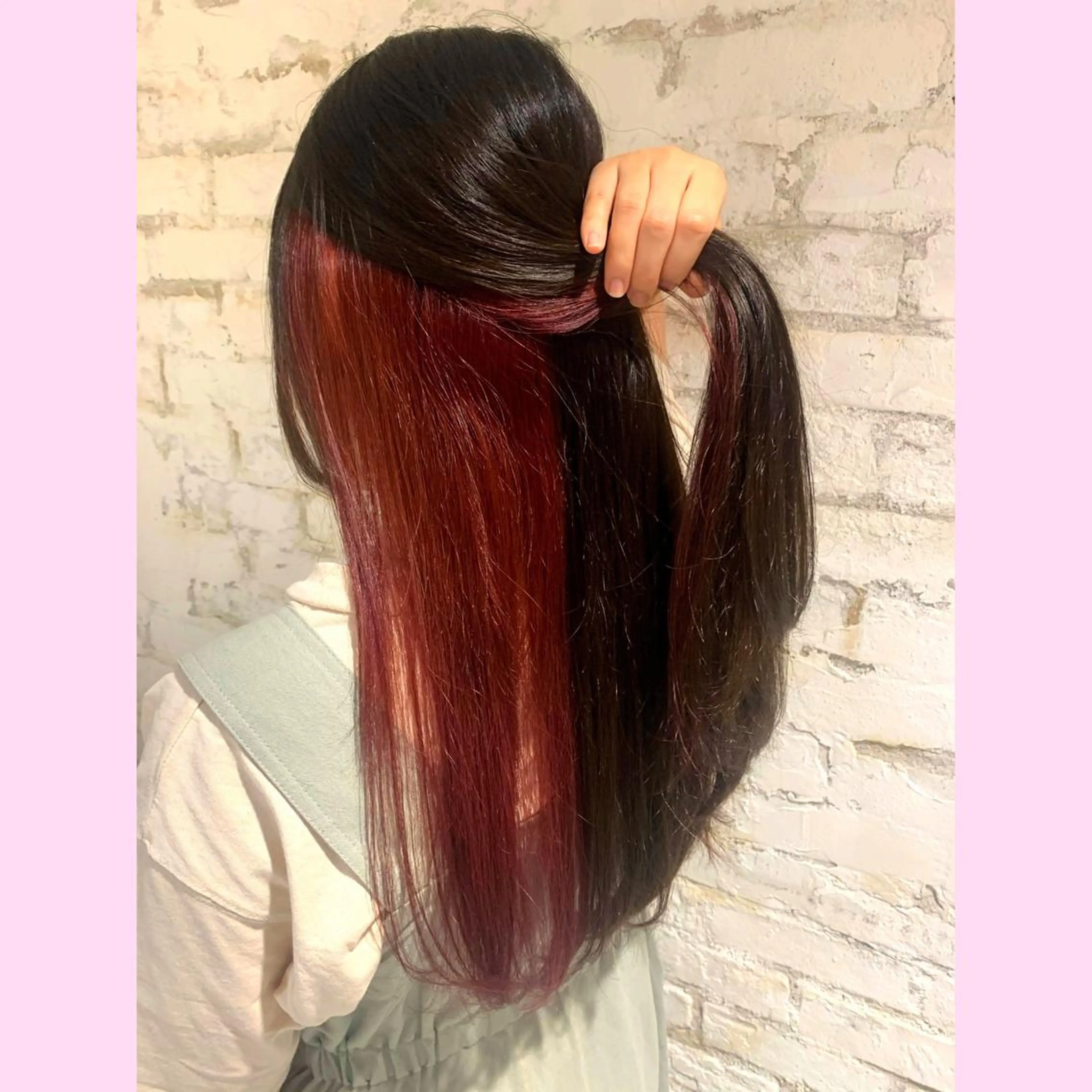ロング カラー ピンクカラー カット ヘアカラー トリートメント 浅沼 久瑠美のヘアスタイル