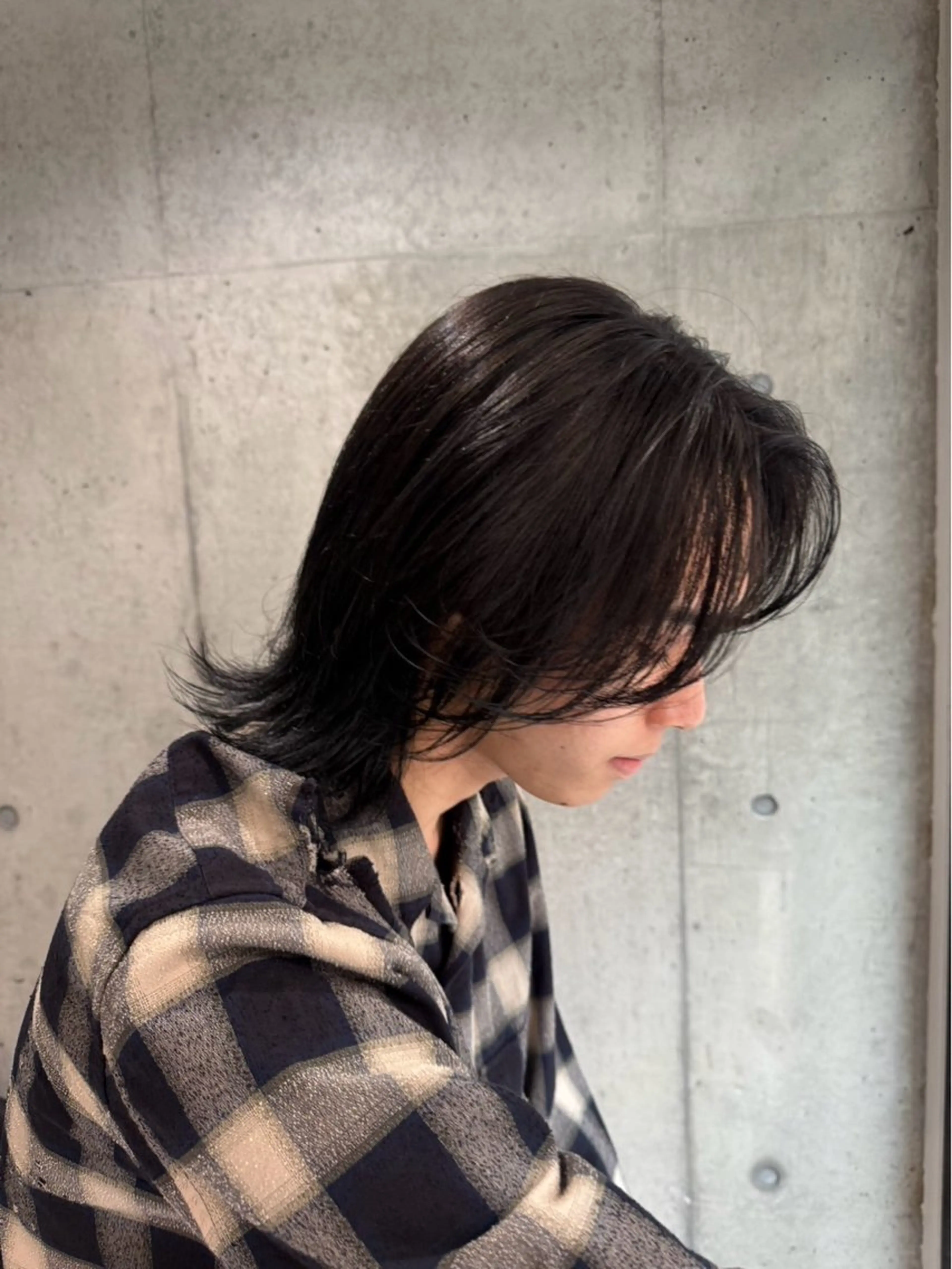 ミディアム パーマ メンズ カット パーマ トリートメント 渋谷/メンズパーマ/ ハイライト/丸山太誠のヘアスタイル
