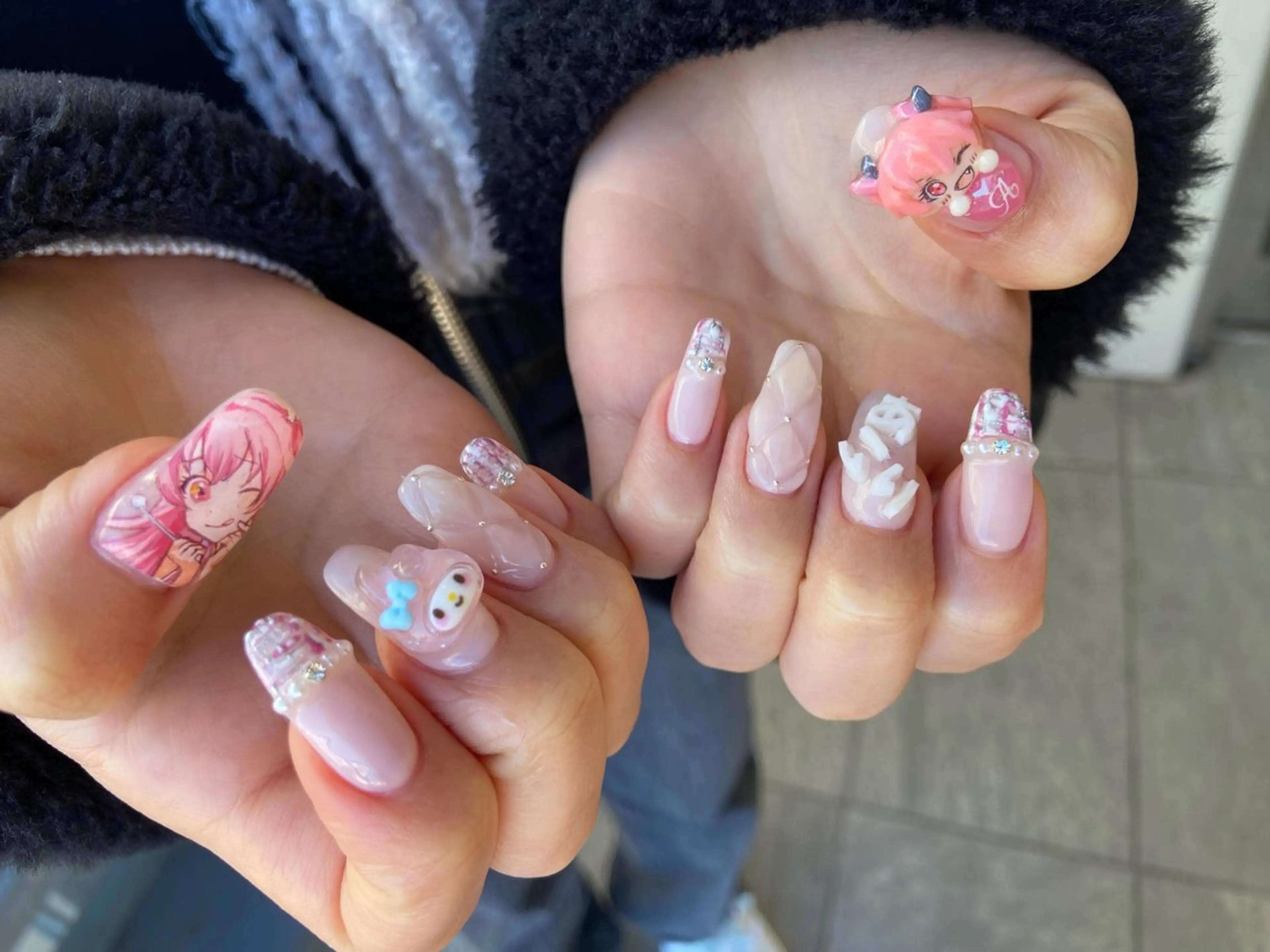 ネイル ハンドネイル 🧸プルエクステ❤︎ ネイルKAO🧸のヘアスタイル