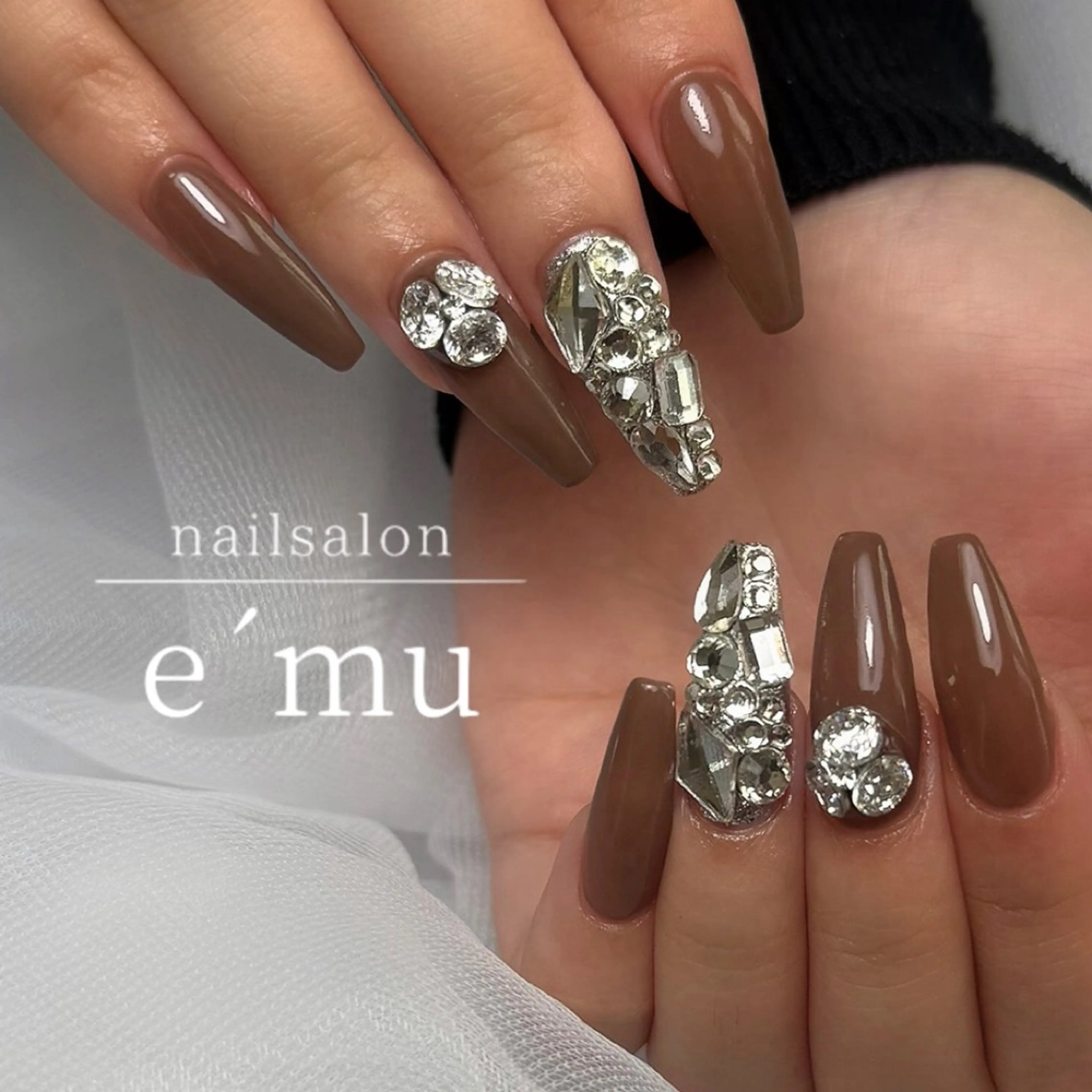 ネイル ブラウン ハンドネイル nailsalon e´muのネイルデザイン