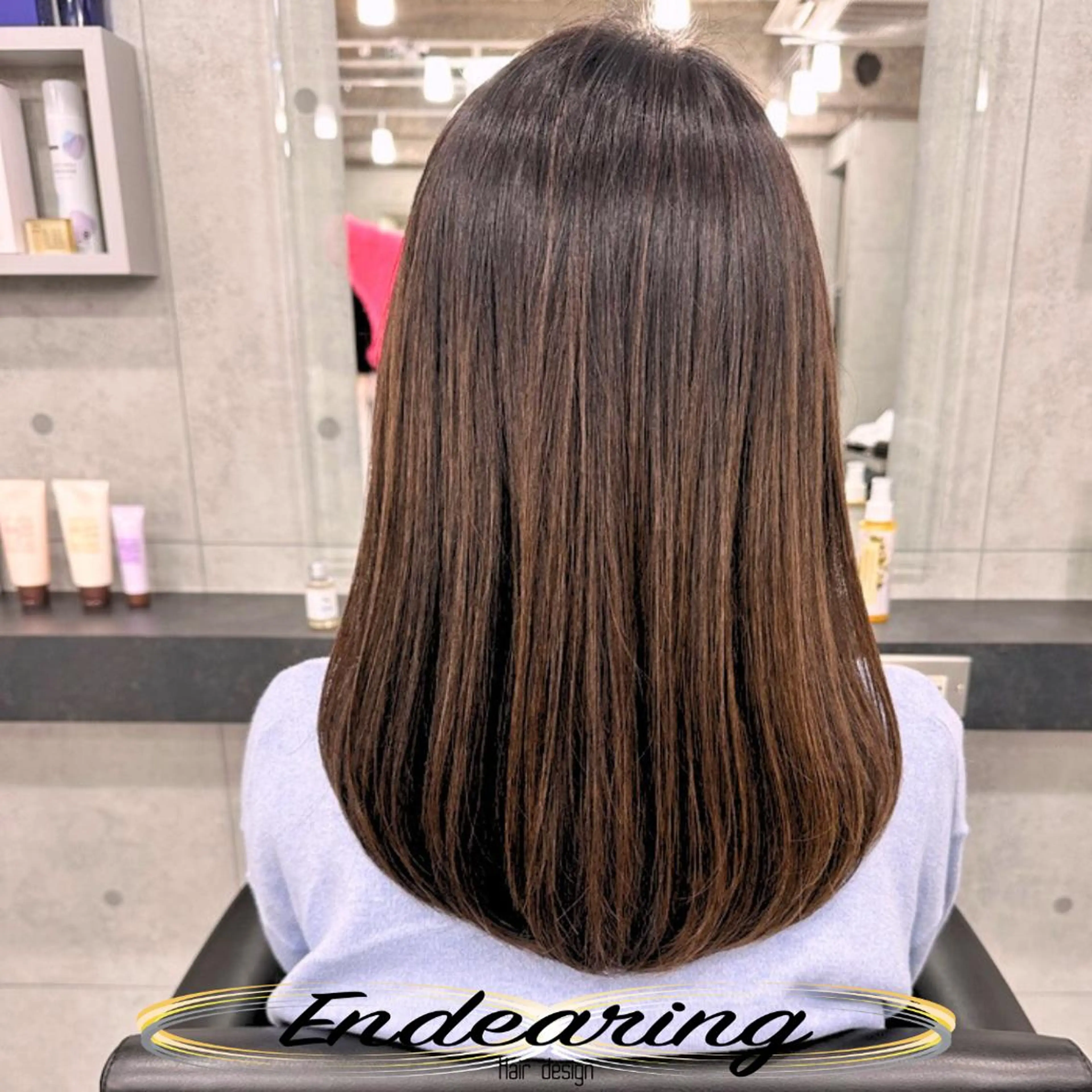 セミロング レイヤーカット ローレイヤー 小顔カット カット ヘアカラー 柳田 怜那/銀座 Endearingのヘアスタイル