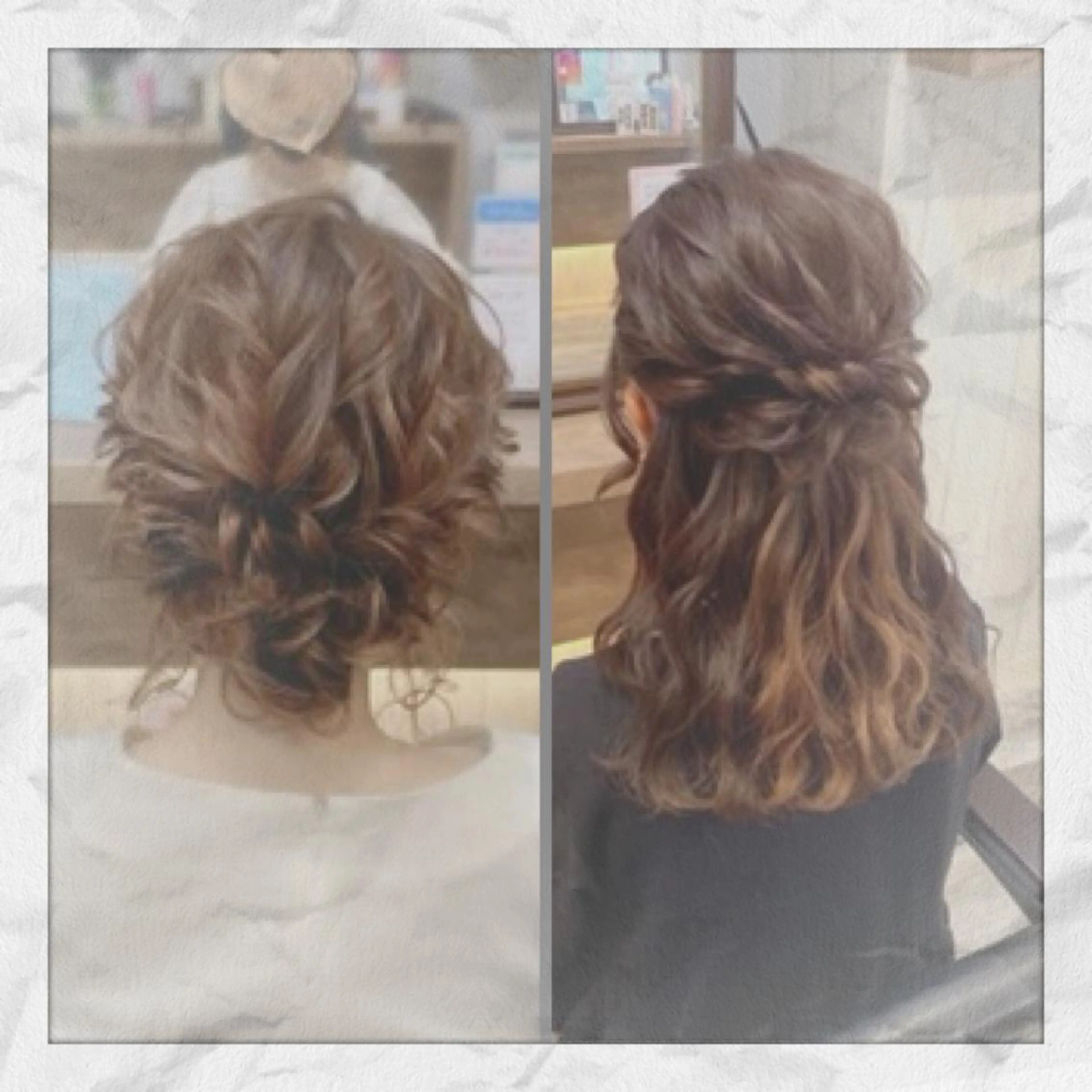 セミロング ヘアアレンジ 結婚式・ブライダル デート ヘアセット ヘアセット/着付け 𓇼 松本 夏美𓇼のその他イメージ