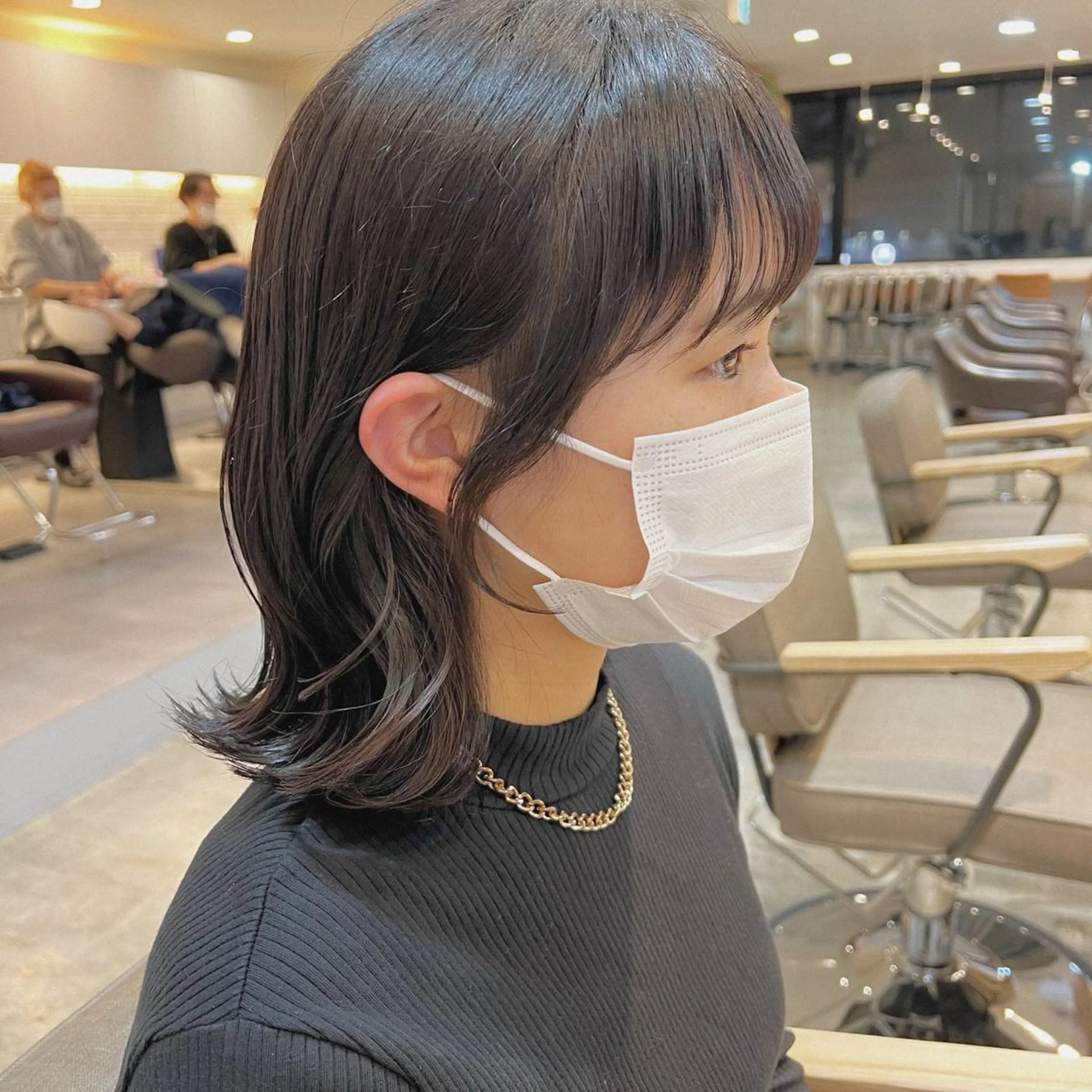 ミディアム 顔周りカット ☁️RIKA☁️ @ri2_____bのヘアスタイル