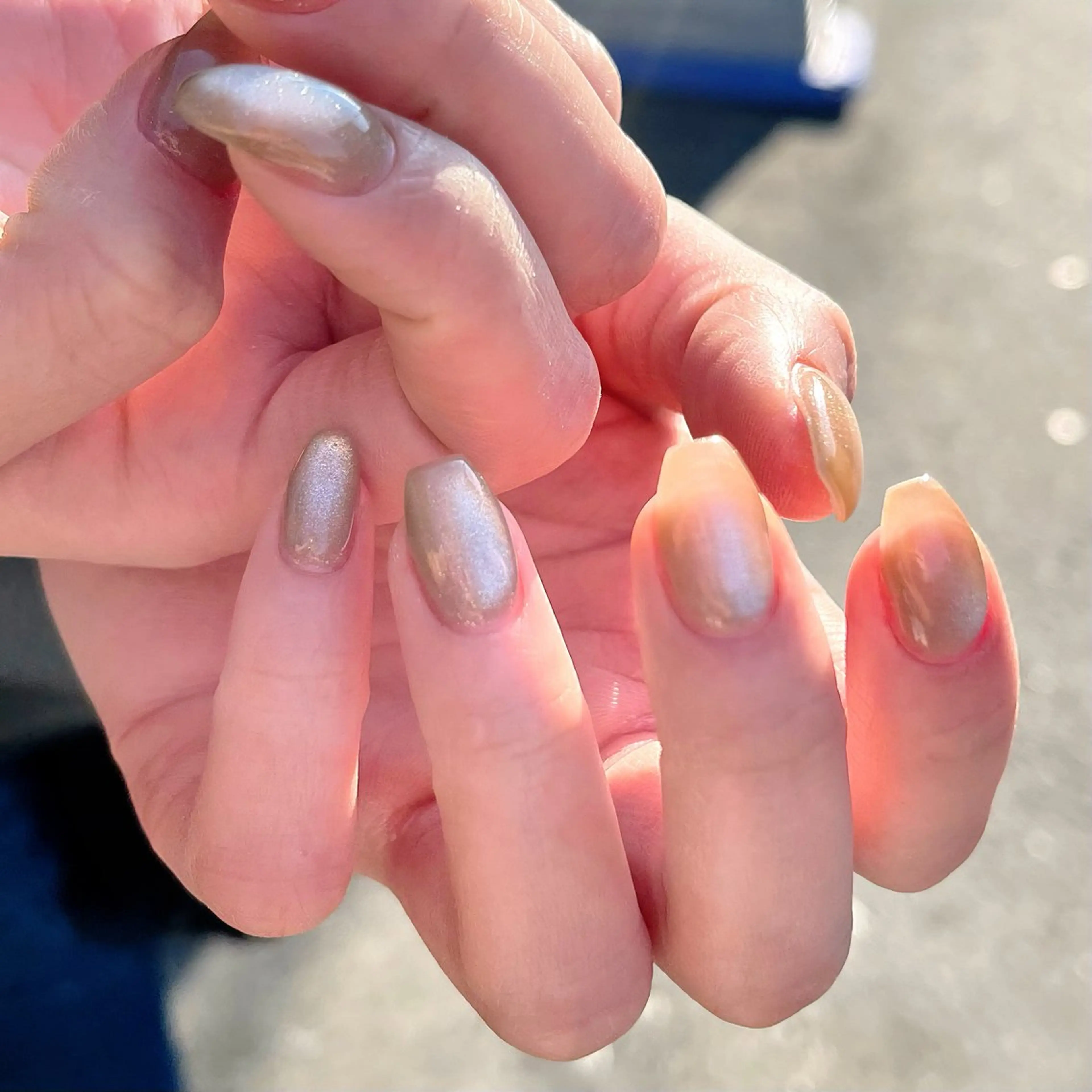 ネイル ブラウン マグネットネイル ワンカラーネイル ピンク 春ネイル ハンドネイル ハンドケア 🫧OPELIA NAIL渋谷🫧のネイルデザイン