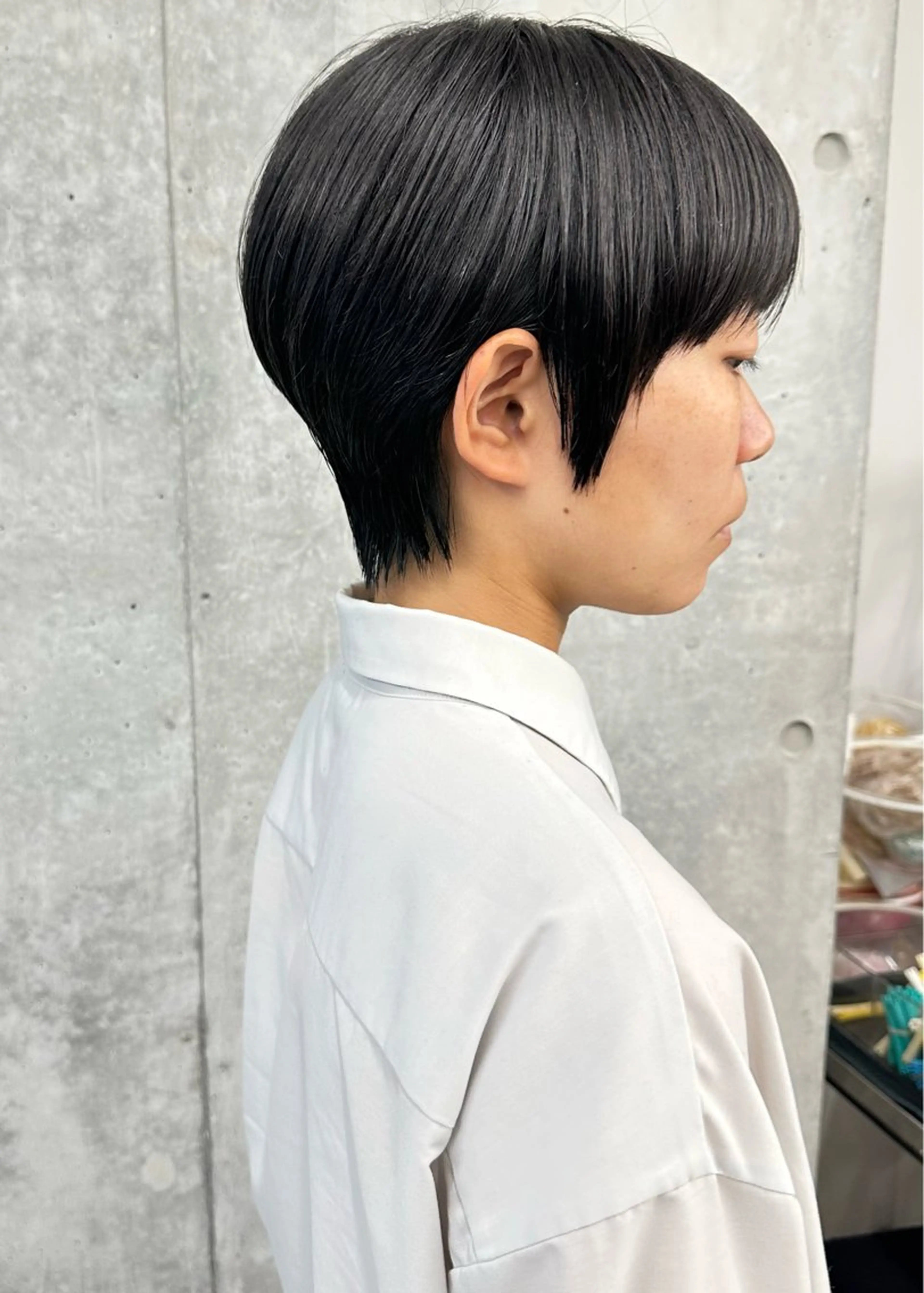 ショート ショートボブ ボブ ショートヘア 縮毛矯正 カット とうい/パーマボブ/ くせ毛/丸みボブのヘアスタイル