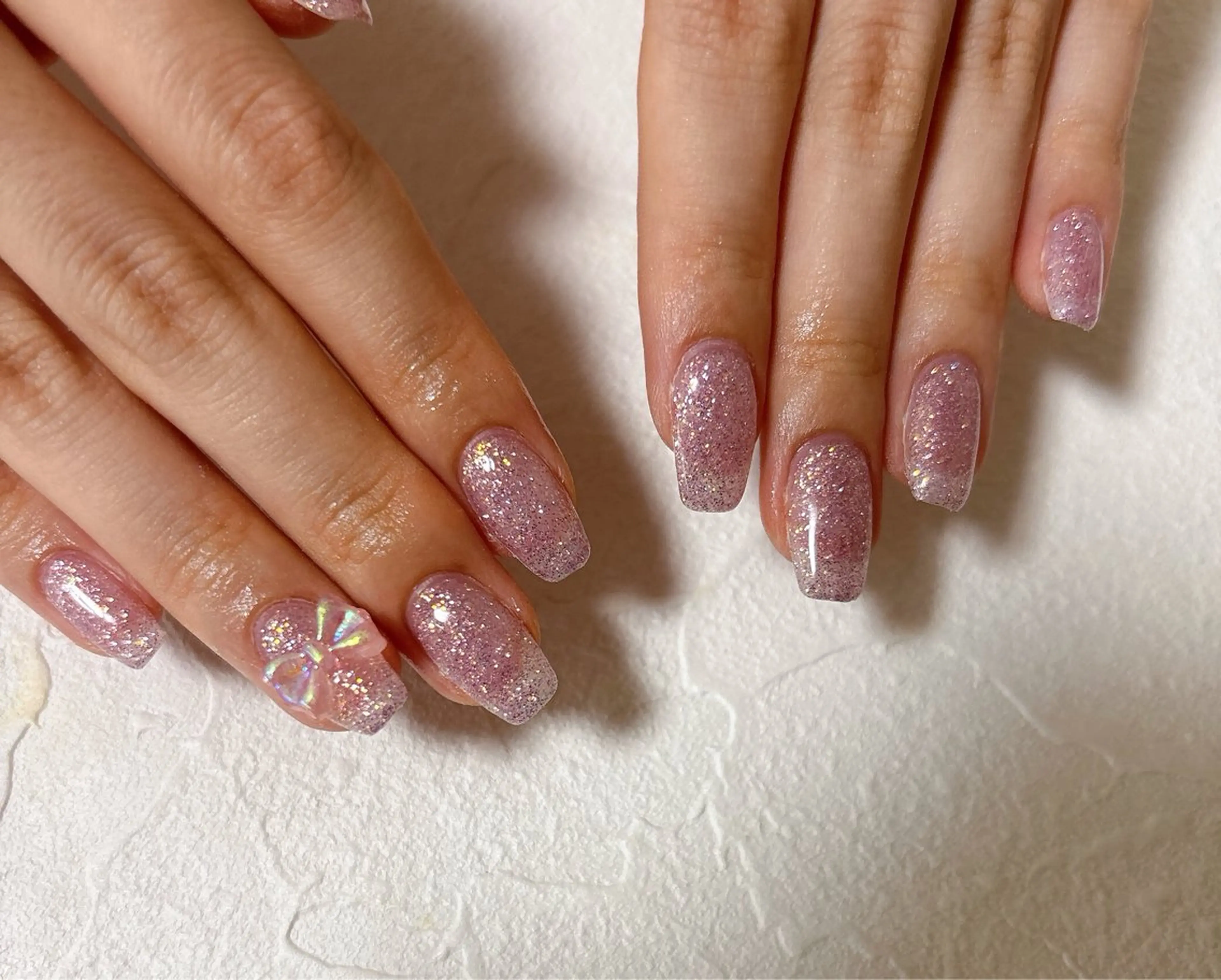 ネイル オーロラネイル フットネイル フレンチネイル ジェルネイル ラメ(グリッター) ハンドネイル kiki nail 二子玉川のネイルデザイン