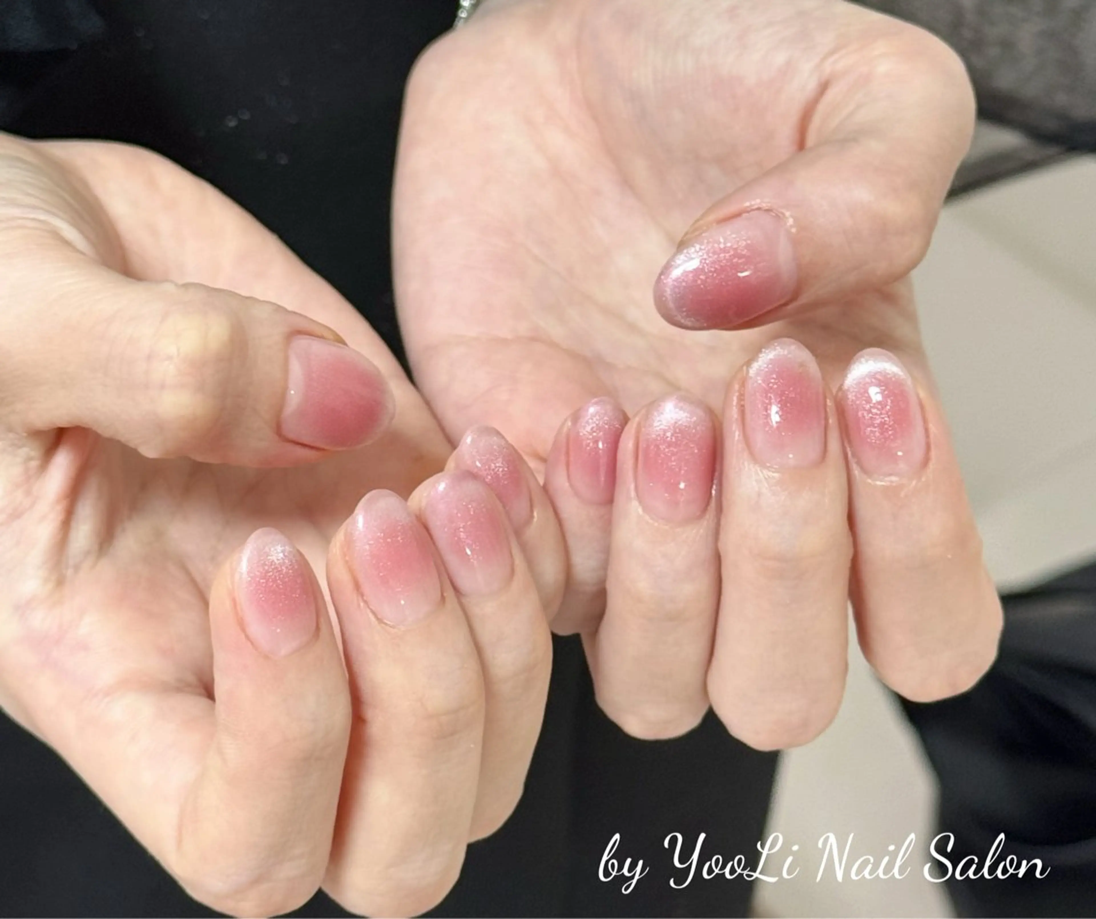 ネイル アートネイル オーロラネイル チークネイル フレンチネイル ガラスフレンチ ハンドネイル 🎀🎀YooLi Nail Salonのネイルデザイン