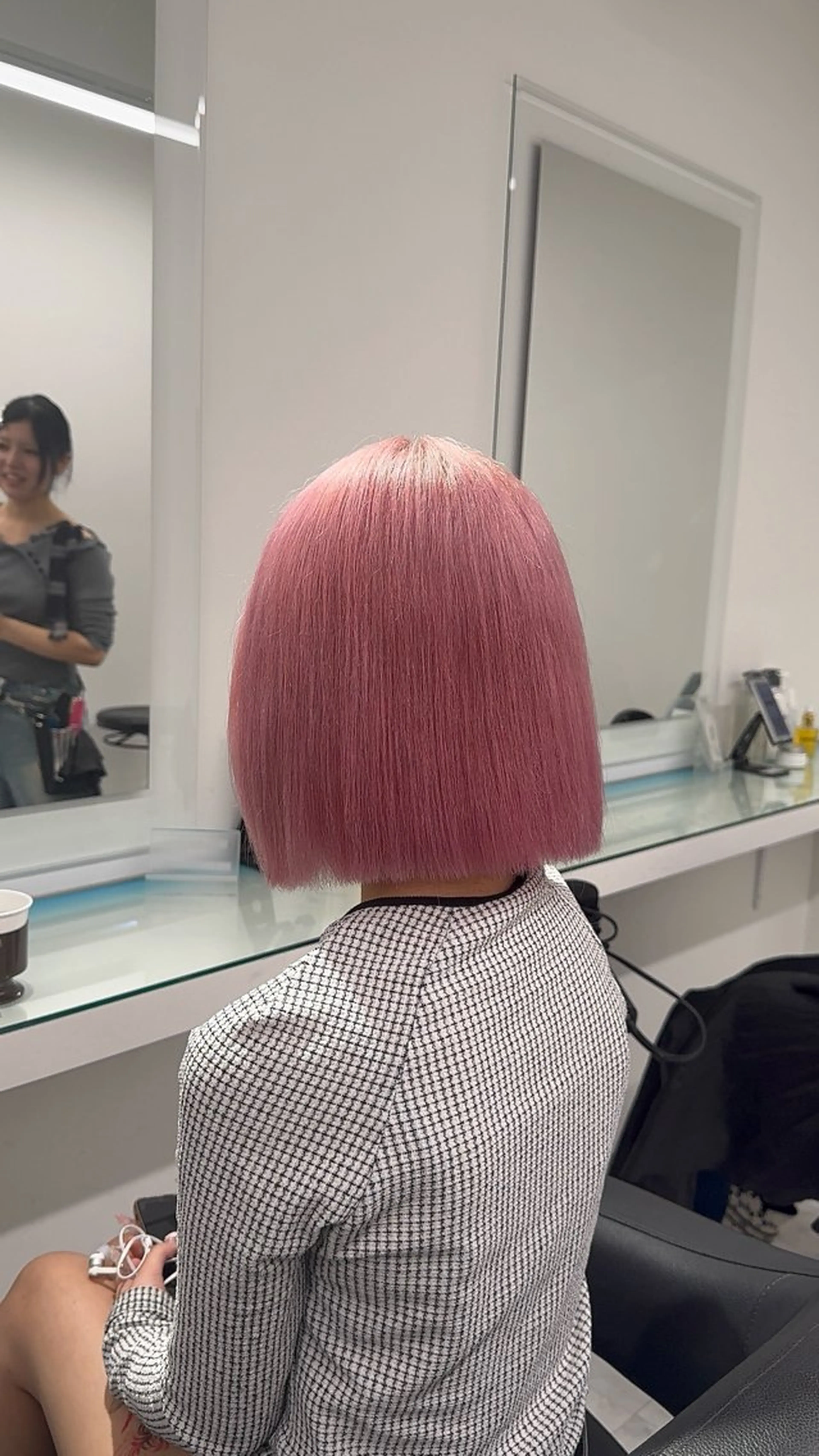 ミディアム カラー ヘアアレンジ ヘアカラー トリートメント ヘッドスパ ヘアセット ハイトーン艶カラー 🤍ゆうひのヘアスタイル