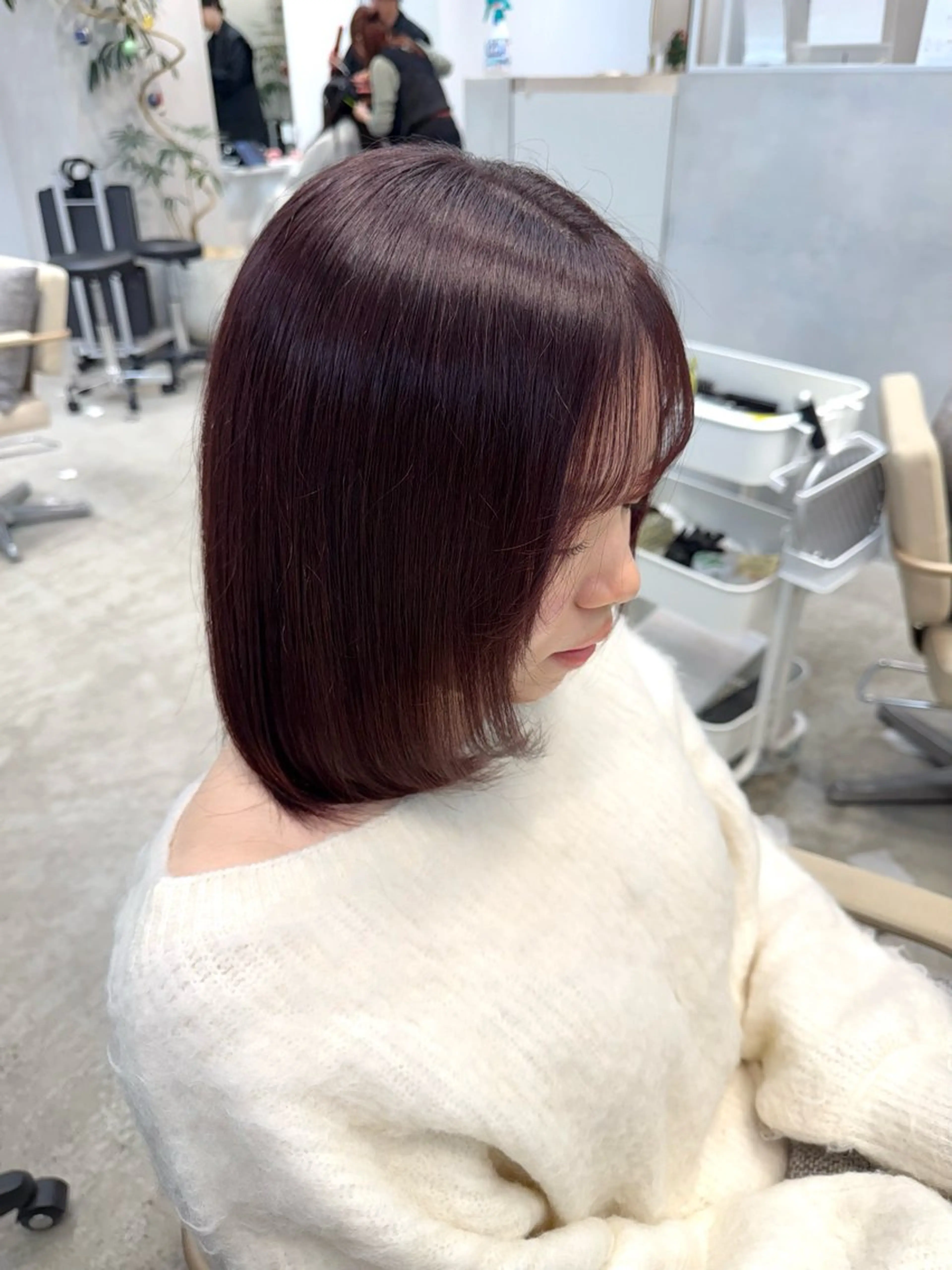 セミロング カラー 🎀縮毛矯正／メンズ パーマ🌀／りんのヘアスタイル