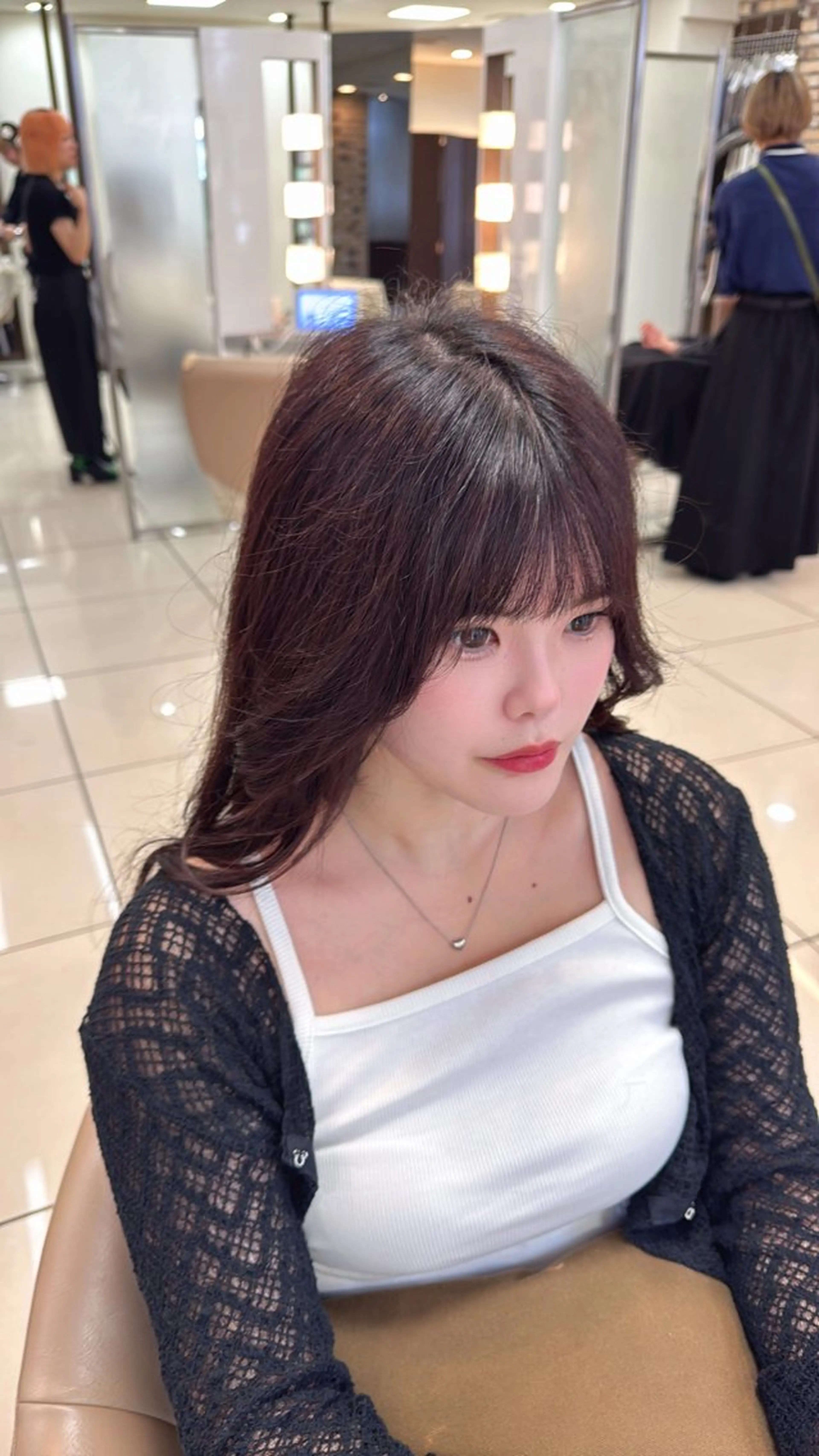 ロング カット ラウンドマッシュ/ニ アンスシャドウパーマのヘアスタイル