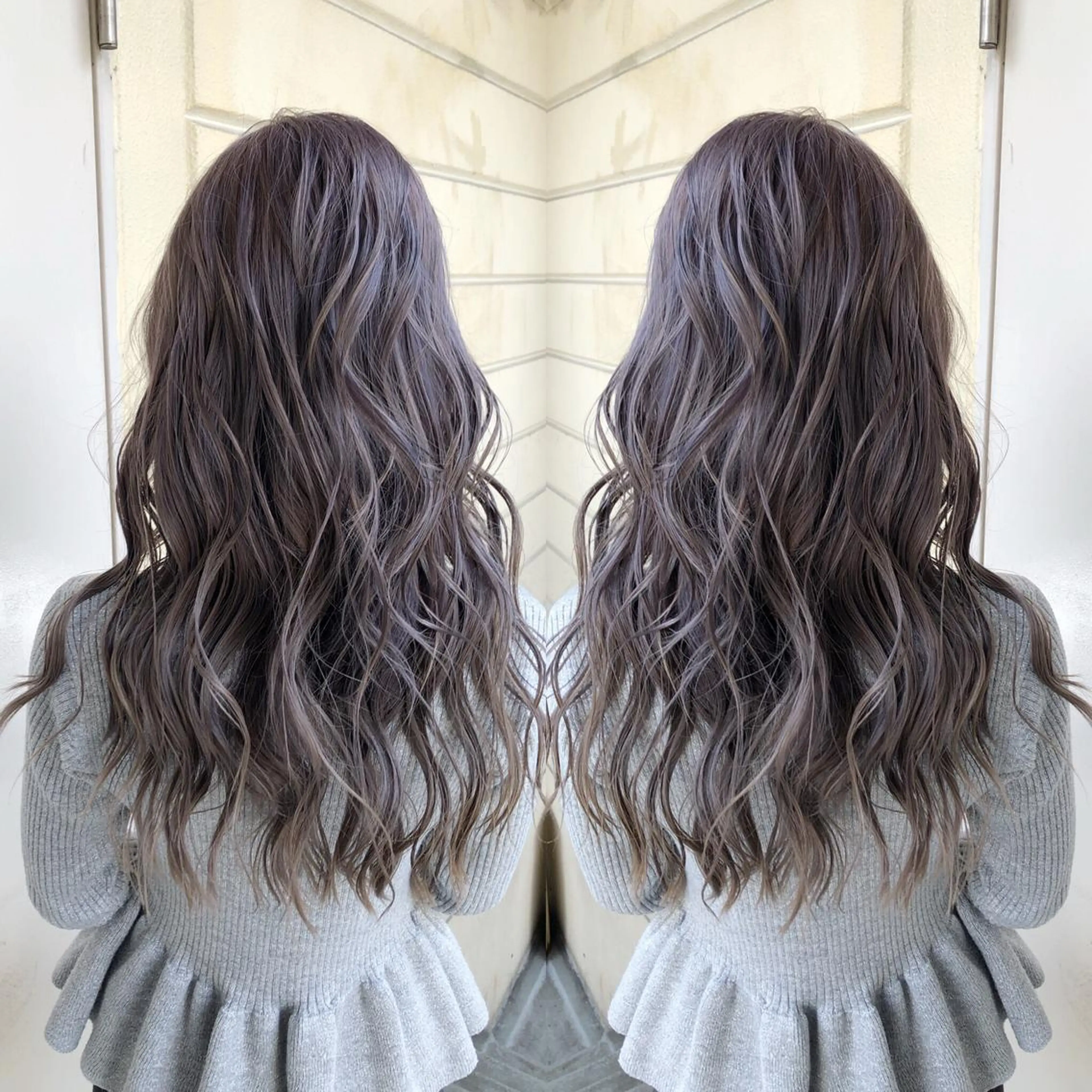 ロング カラー kr2s アメ村のヘアスタイル