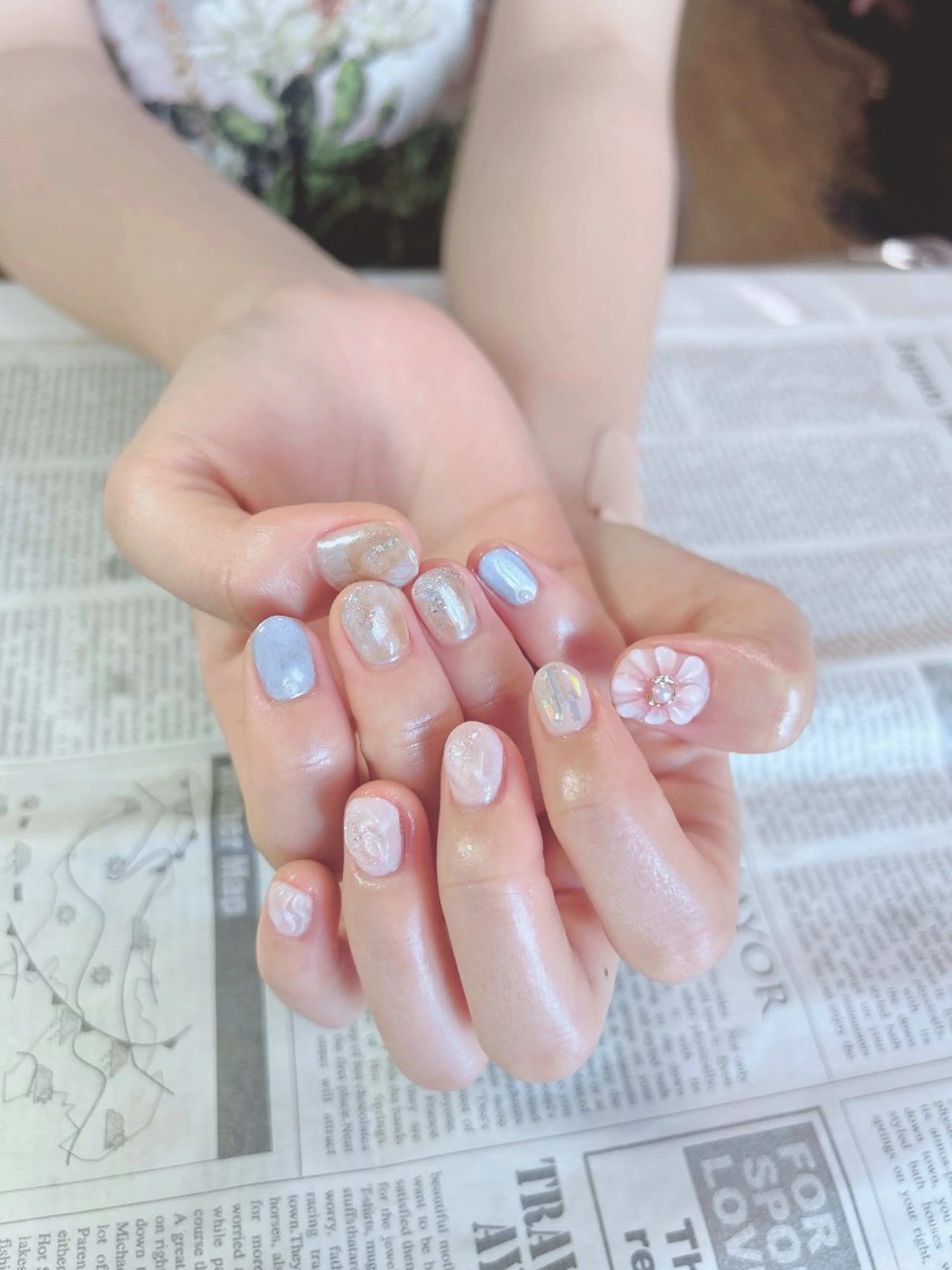 ネイル フラワーネイル ぷっくりネイル ハンドネイル ハンドケア 森山 舞のネイルデザイン