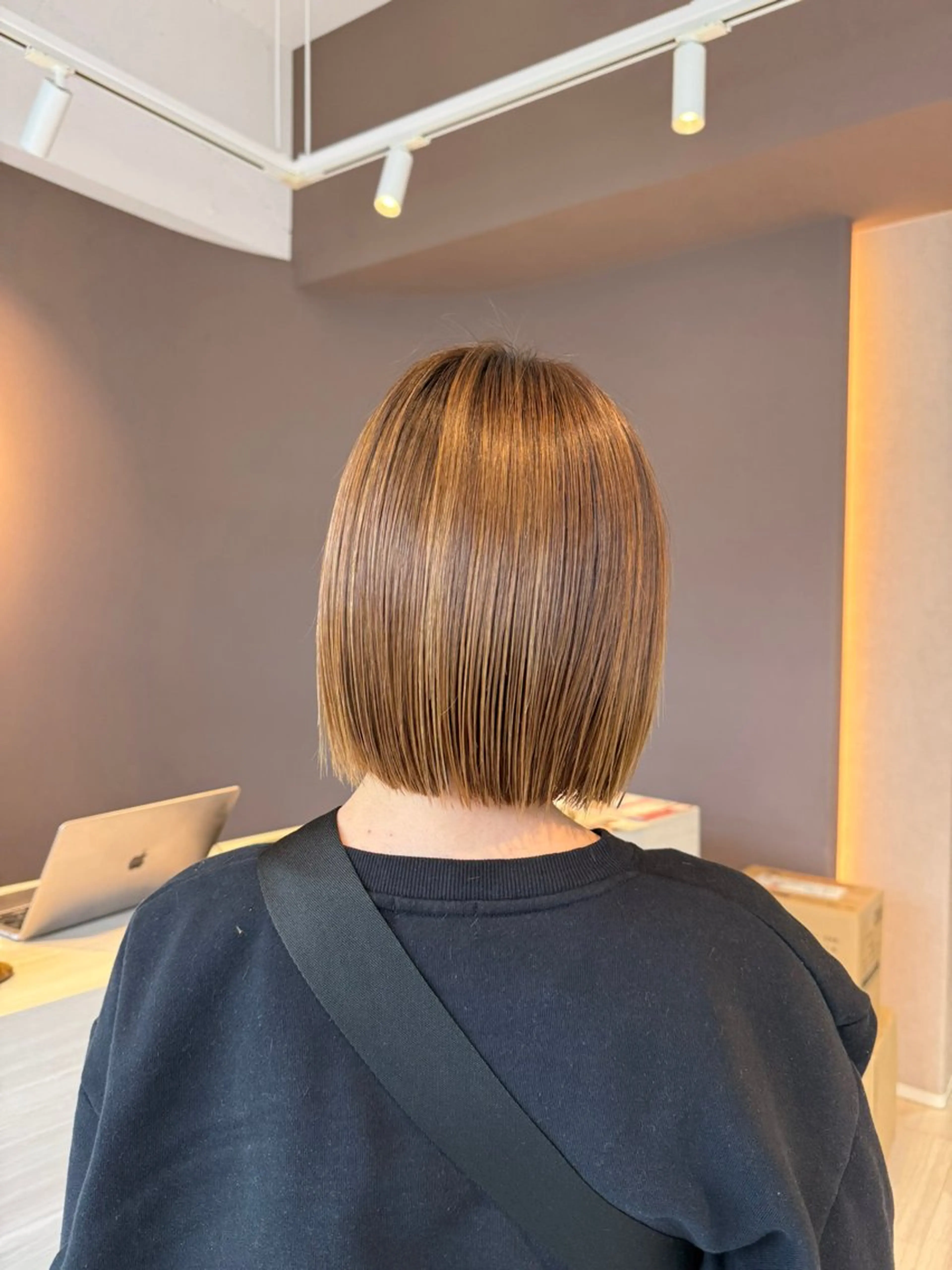 ミディアム パーマ ボブ 縮毛矯正 カット 縮毛矯正 トリートメント Lien.テラダ 各務原スタイリストのヘアスタイル