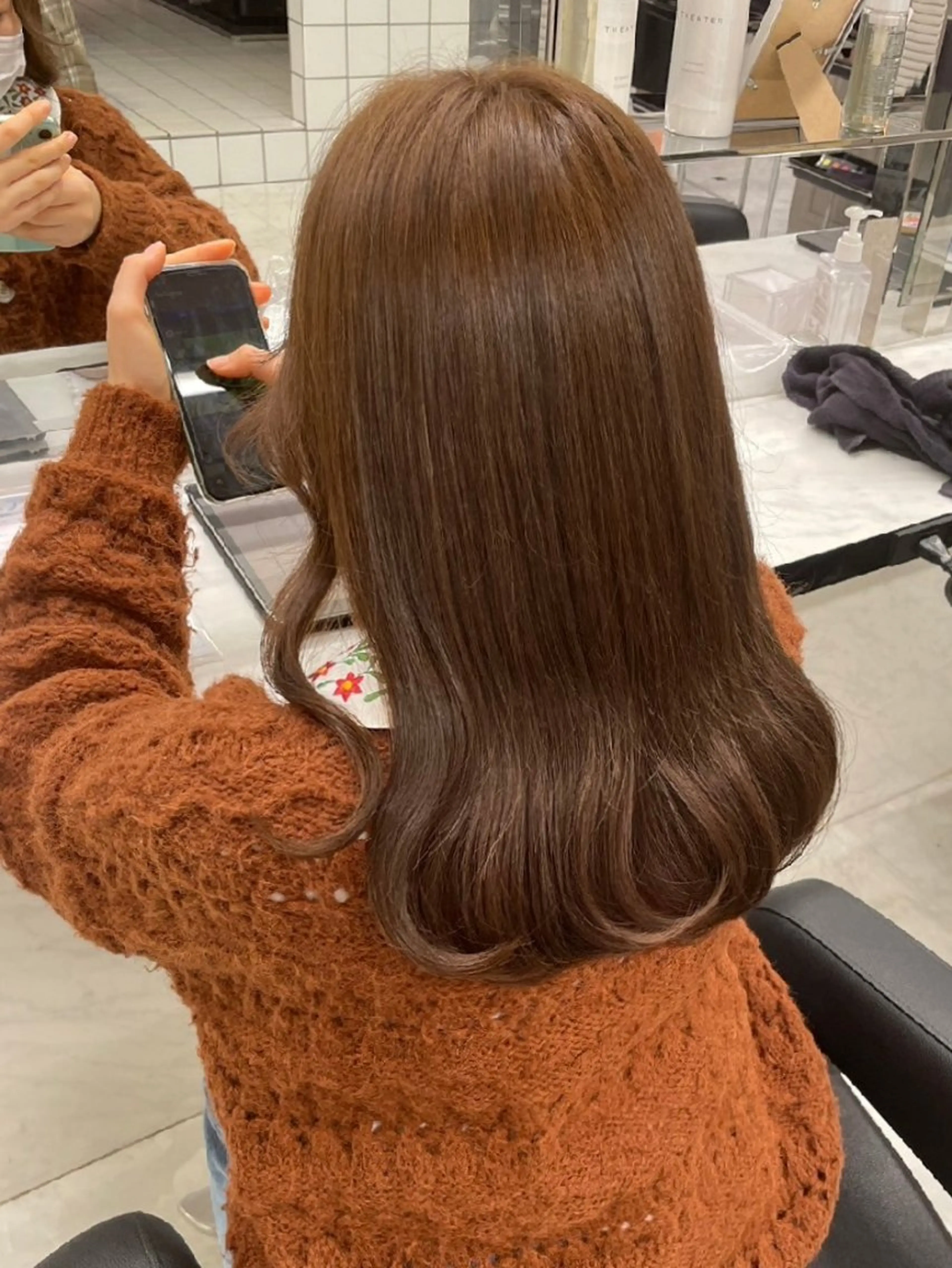 ロング カラー ヘアアレンジ ブラウンカラー 透明感カラー オレンジ ピンクカラー ロング 銀座/ショート/ メンズ/HINOKIのヘアスタイル