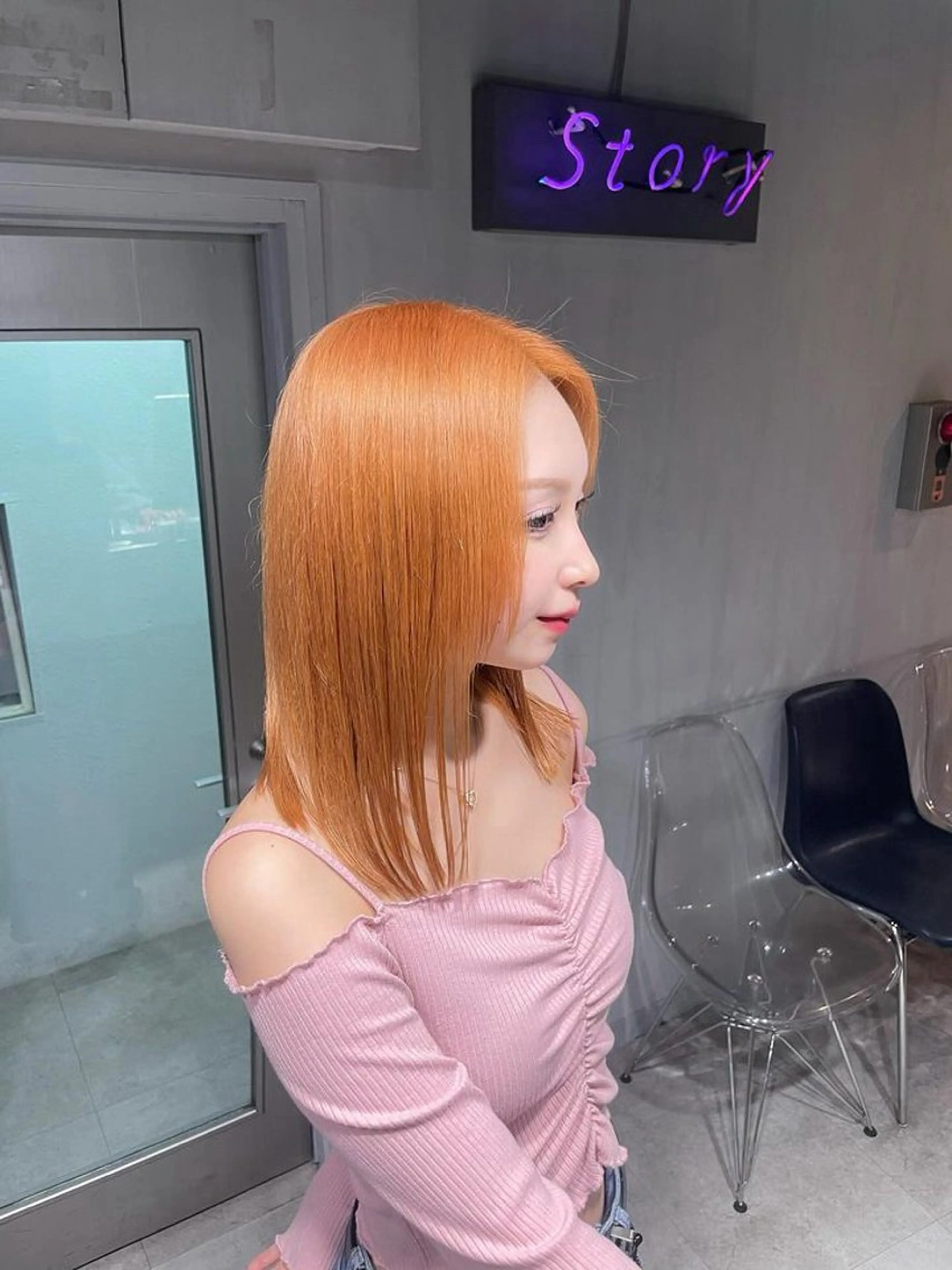 ミディアム カラー ヘアカラー トリートメント ヘッドスパ ヘアセット 🦋ハイトーンボブ ショート🦋トシキのヘアスタイル