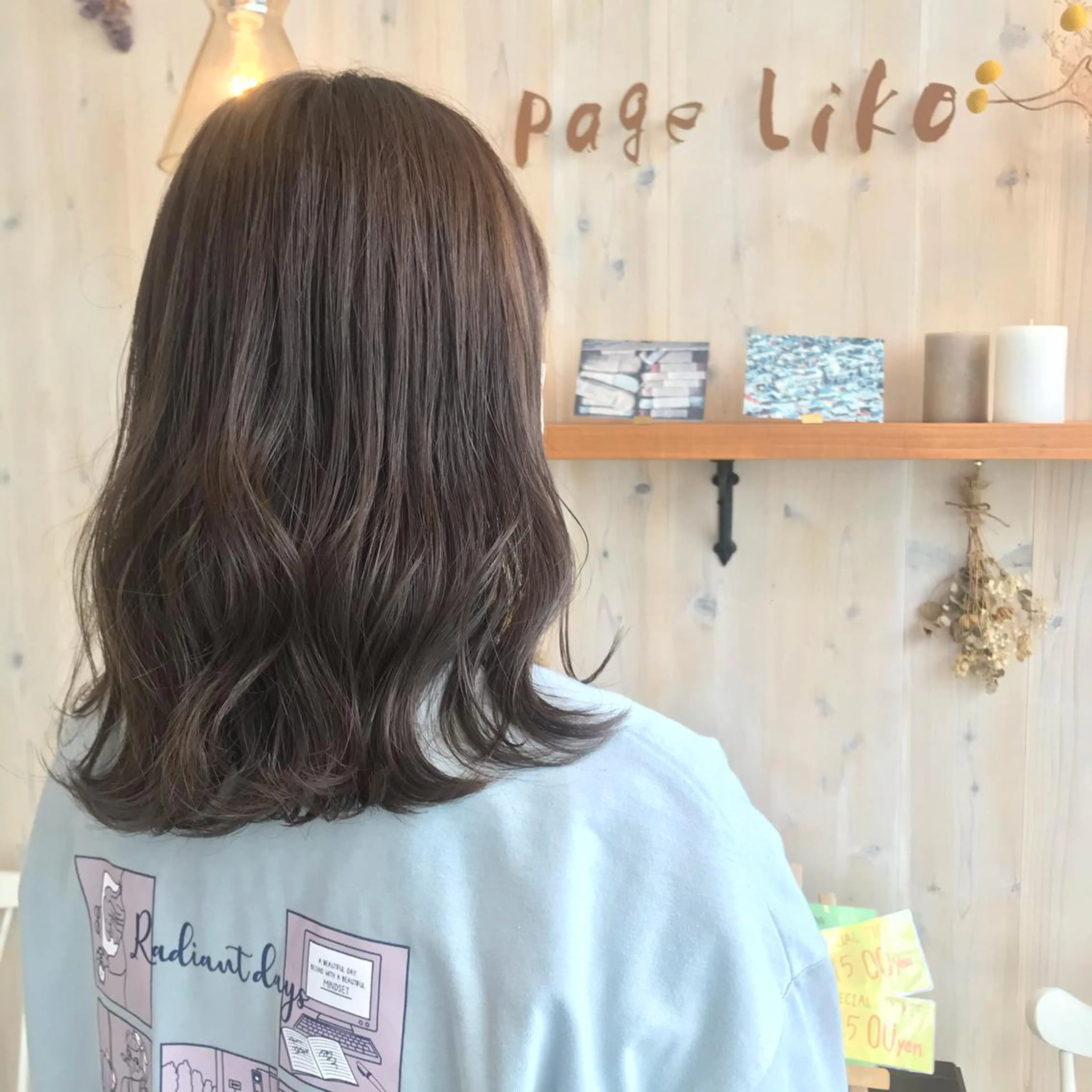 セミロング カラー アッシュ ベージュカラー 透明感カラー/ 寺田千雅子のヘアスタイル