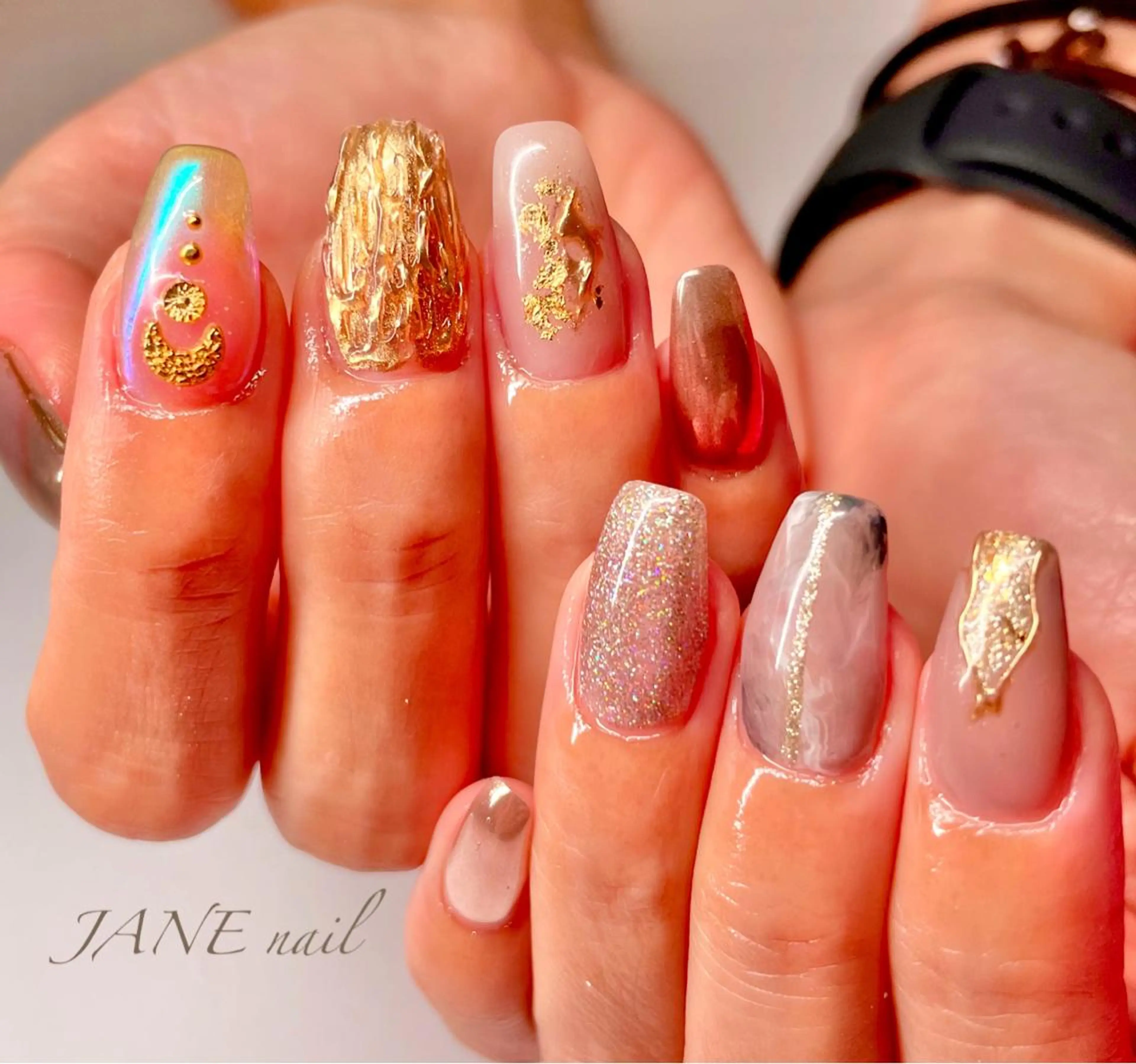 ネイル フットネイル 大理石ネイル(マーブル) ニュアンスネイル ストーンネイル ハンドネイル Nail Salon JANEのネイルデザイン