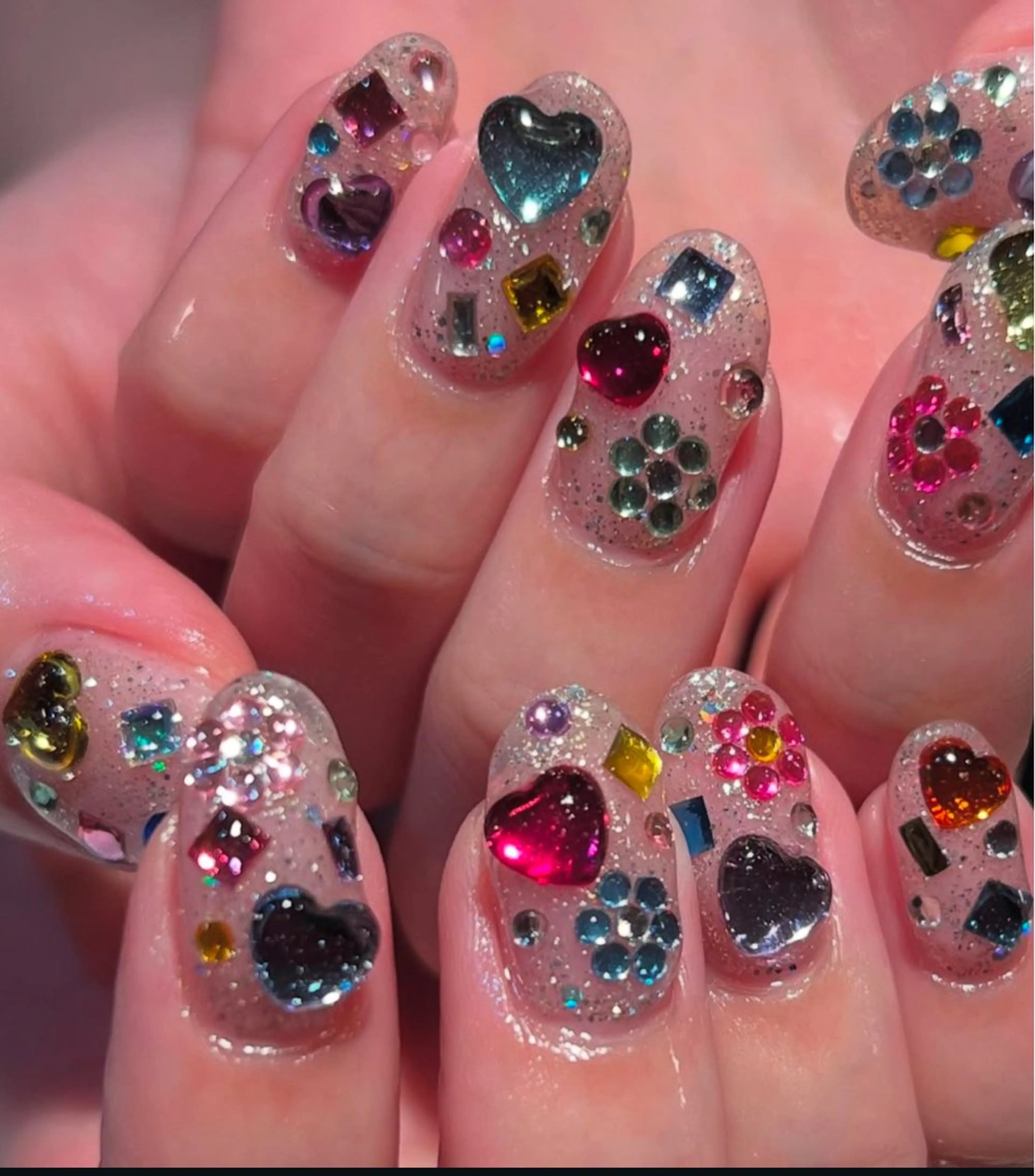 ネイル アートネイル オーロラネイル チークネイル フレンチネイル ガラスフレンチ ハンドネイル 🎀🎀YooLi Nail Salonのネイルデザイン