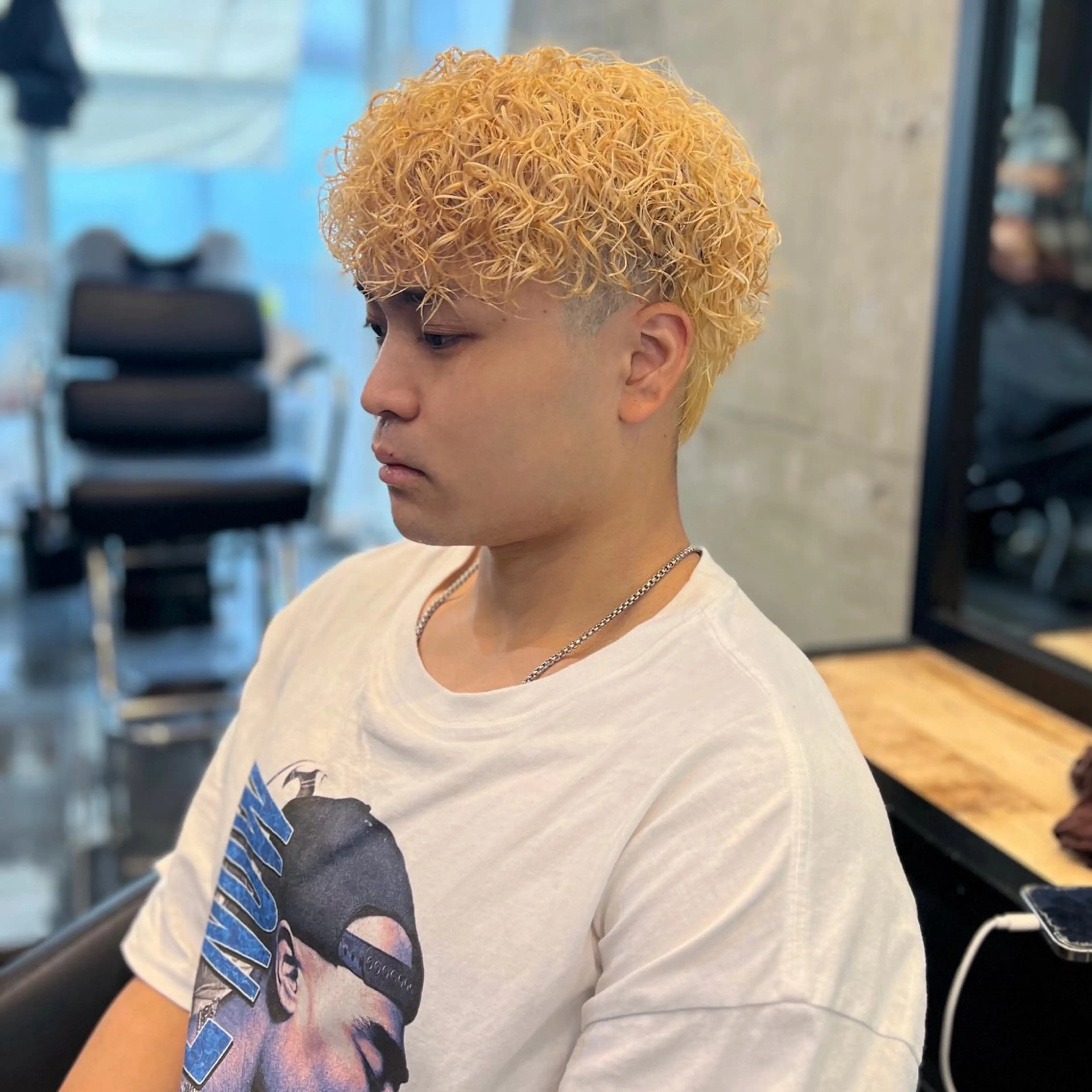 パーマ メンズ メンズブリーチ メンズハイライト メンズメッシュ メンズパーマ スパイラルパーマ カット ヘアカラー パーマ トリートメント メンズ特化/パーマ/ メッシュ/竜成のヘアスタイル