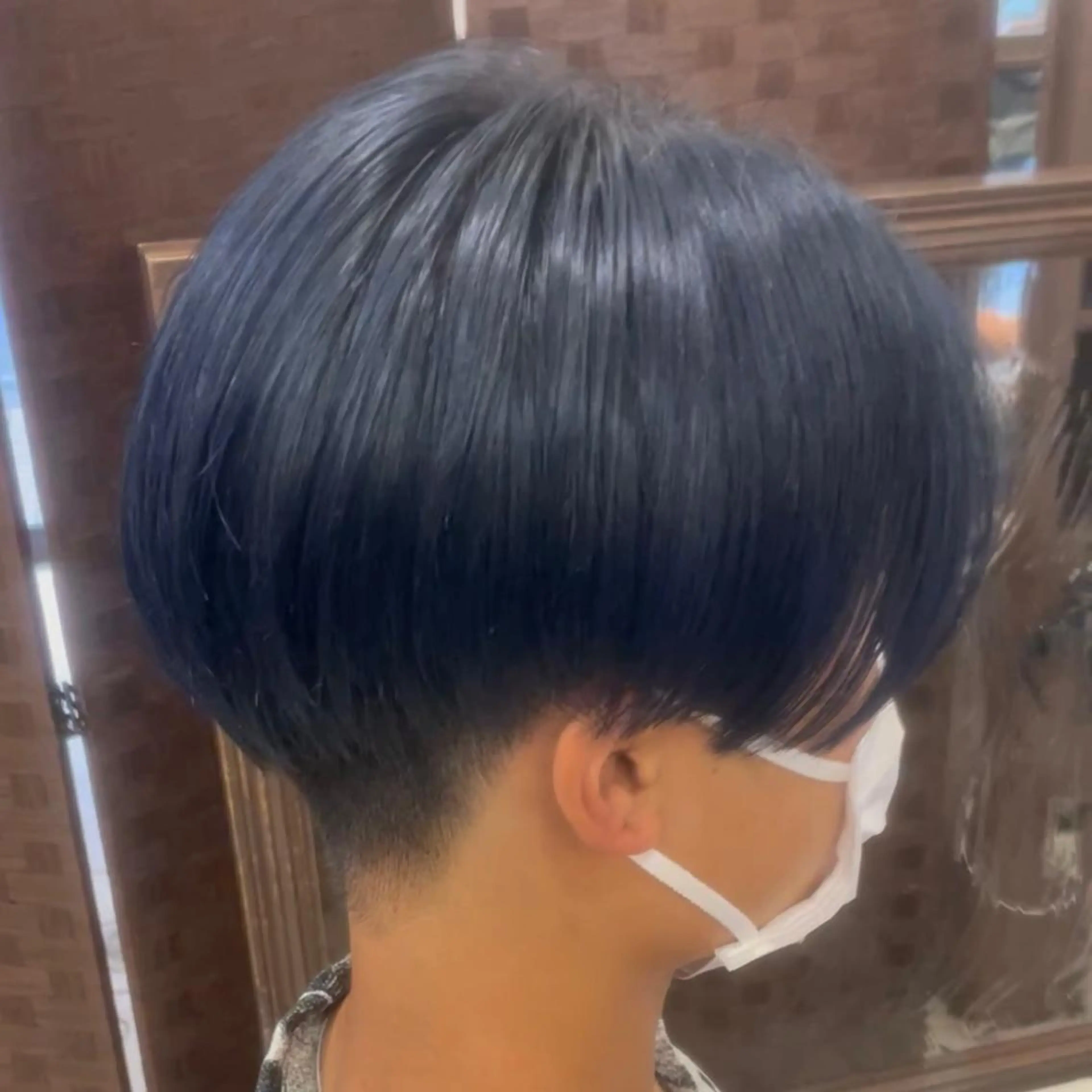 ショート カラー メンズ メンズパーマ 黒髪 ブルーカラー ブルーブラック カット ヘアカラー 大澤　裕貴 【メンズカット】のヘアスタイル