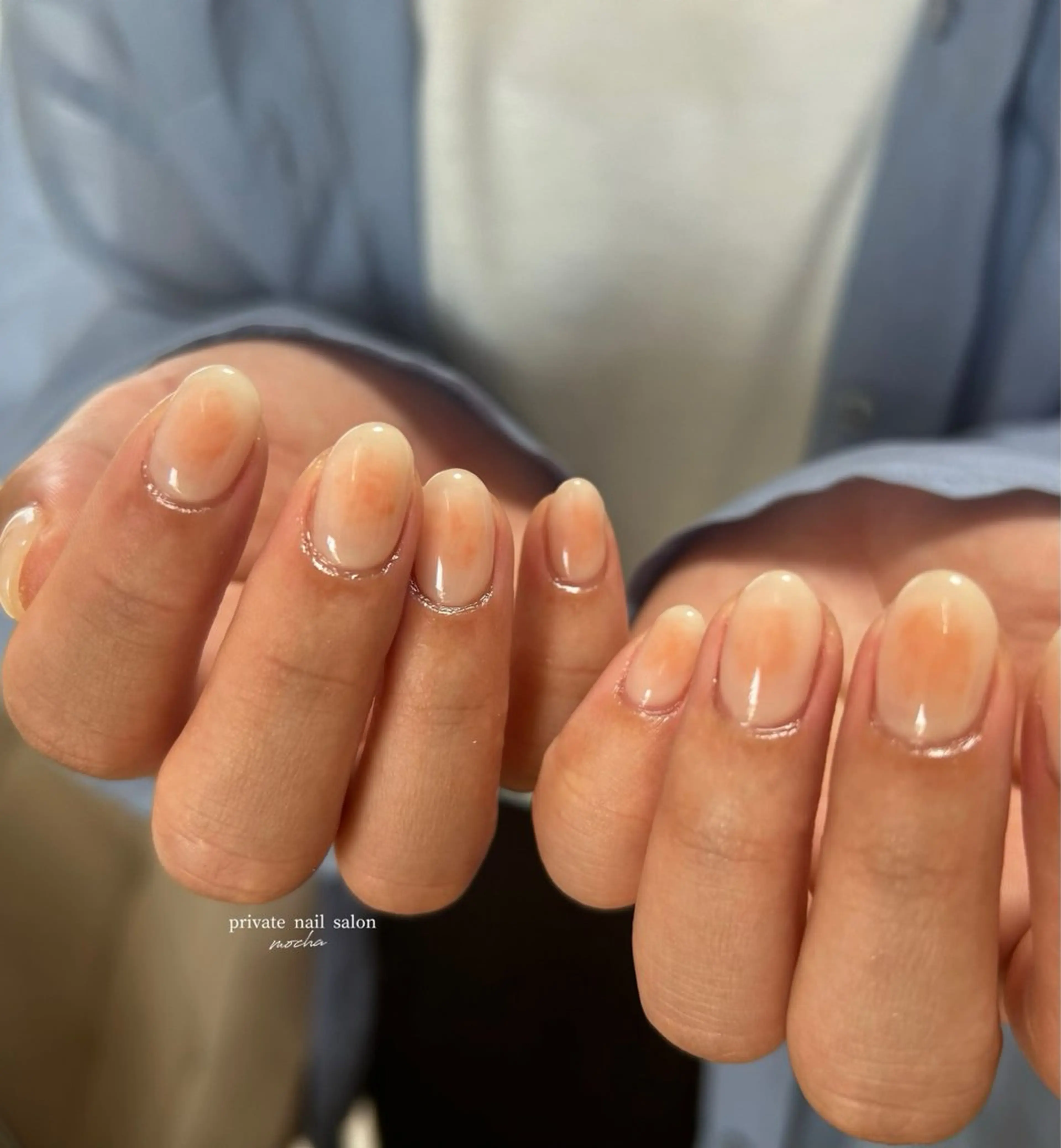 ネイル カジュアル フレンチネイル マグネットネイル ミラーネイル ニュアンスネイル ハンドネイル mocha nailのネイルデザイン