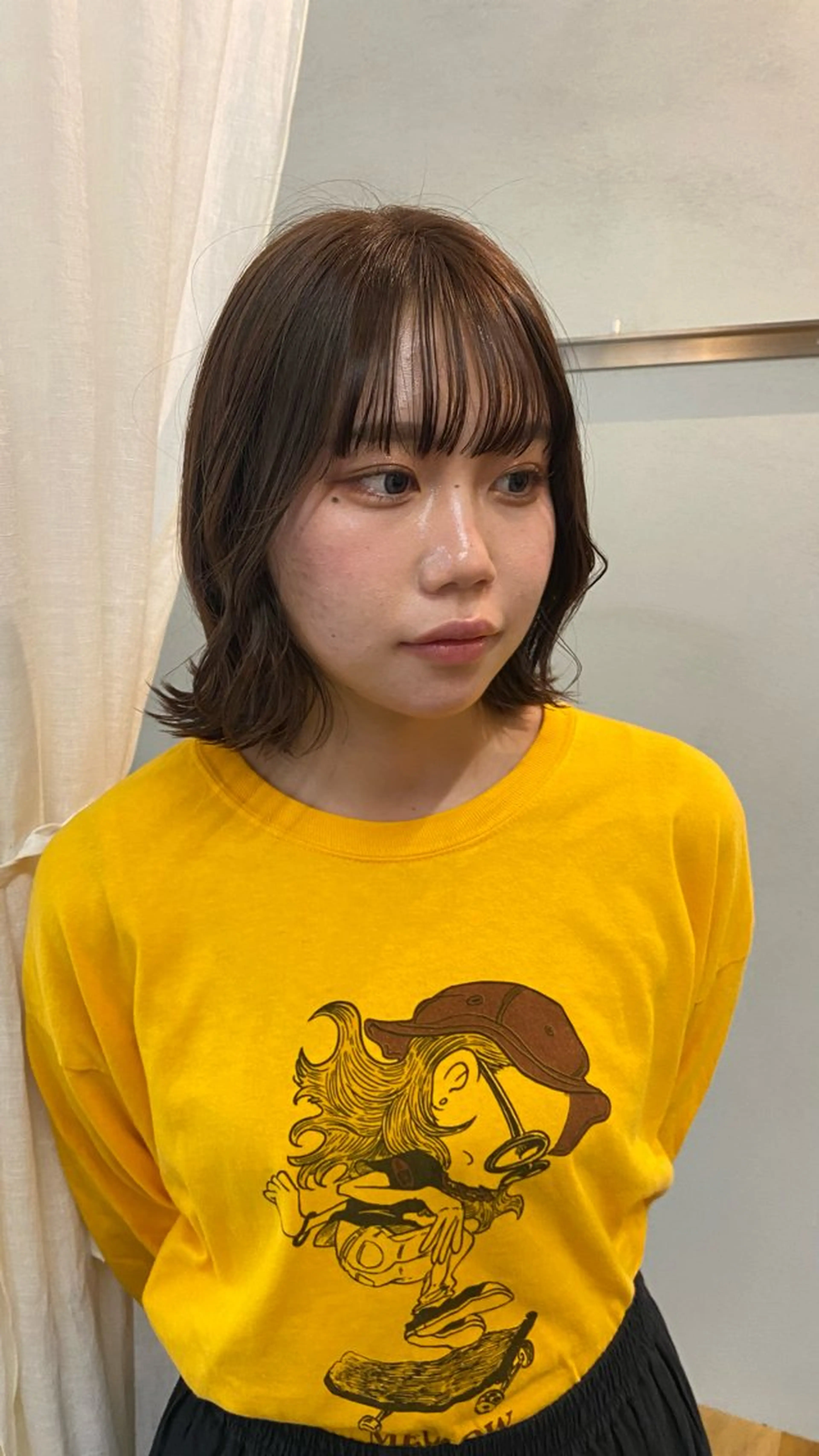 ミディアム カラー ブラウンカラー ナチュラルブラウン ヘアカラー トリートメント NIKO/名古屋/ 伏見/花屋併設のヘアスタイル