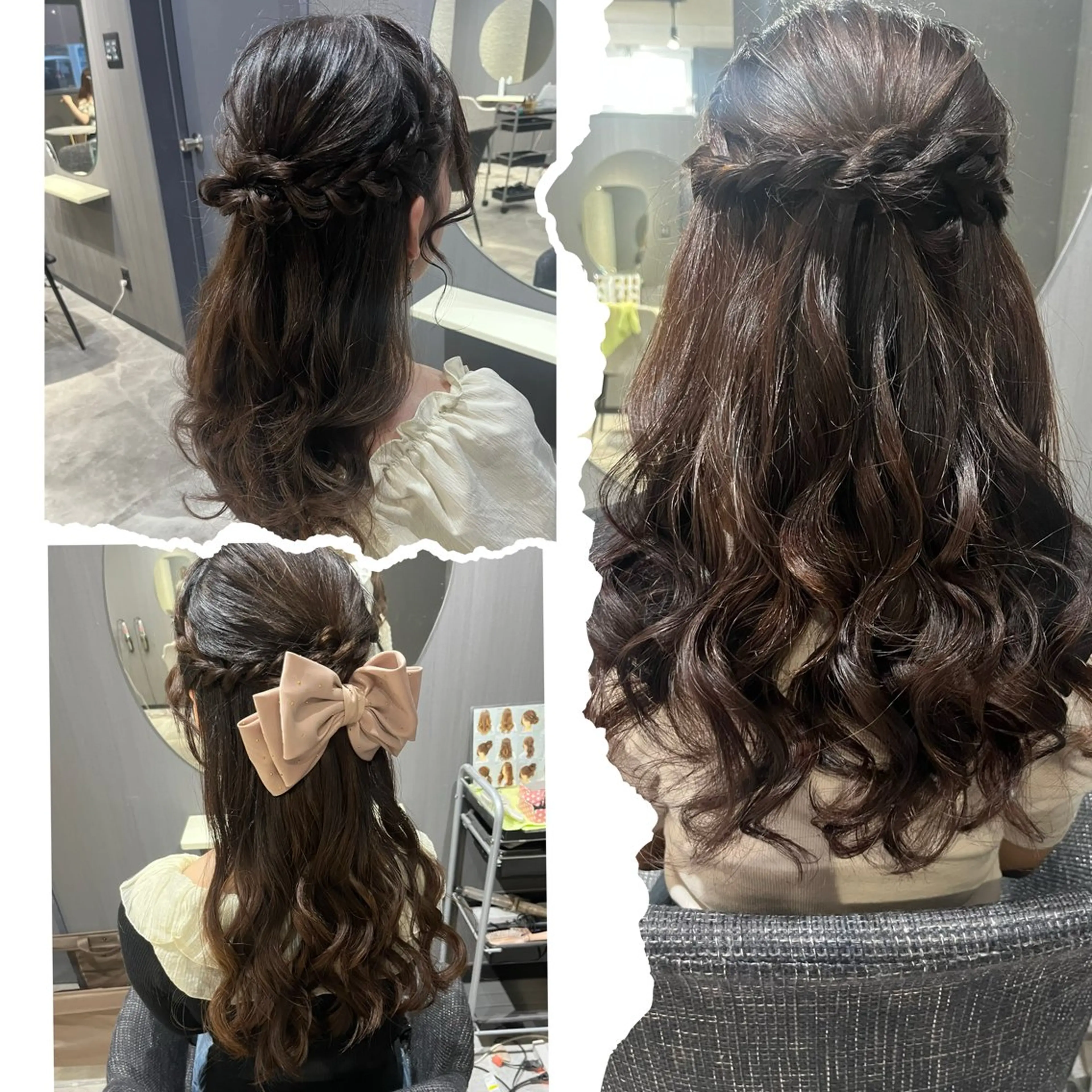 ロング ヘアアレンジ 編みこみ ハーフアップ hair make salon CHANCE所属・hairset salonのヘアスタイル