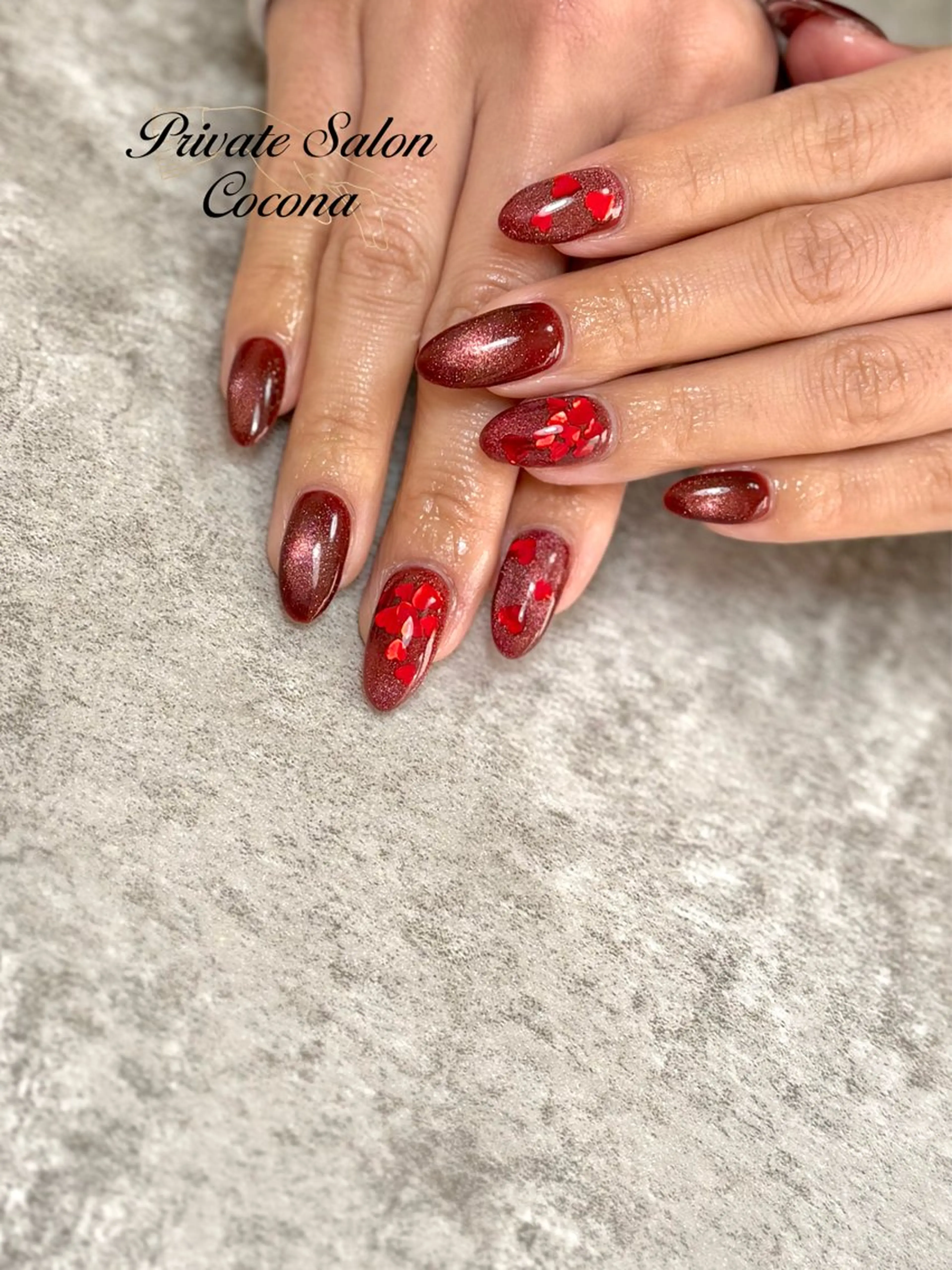 ネイル バレンタイン ハンドネイル プライベートサロン nailcoconaのネイルデザイン
