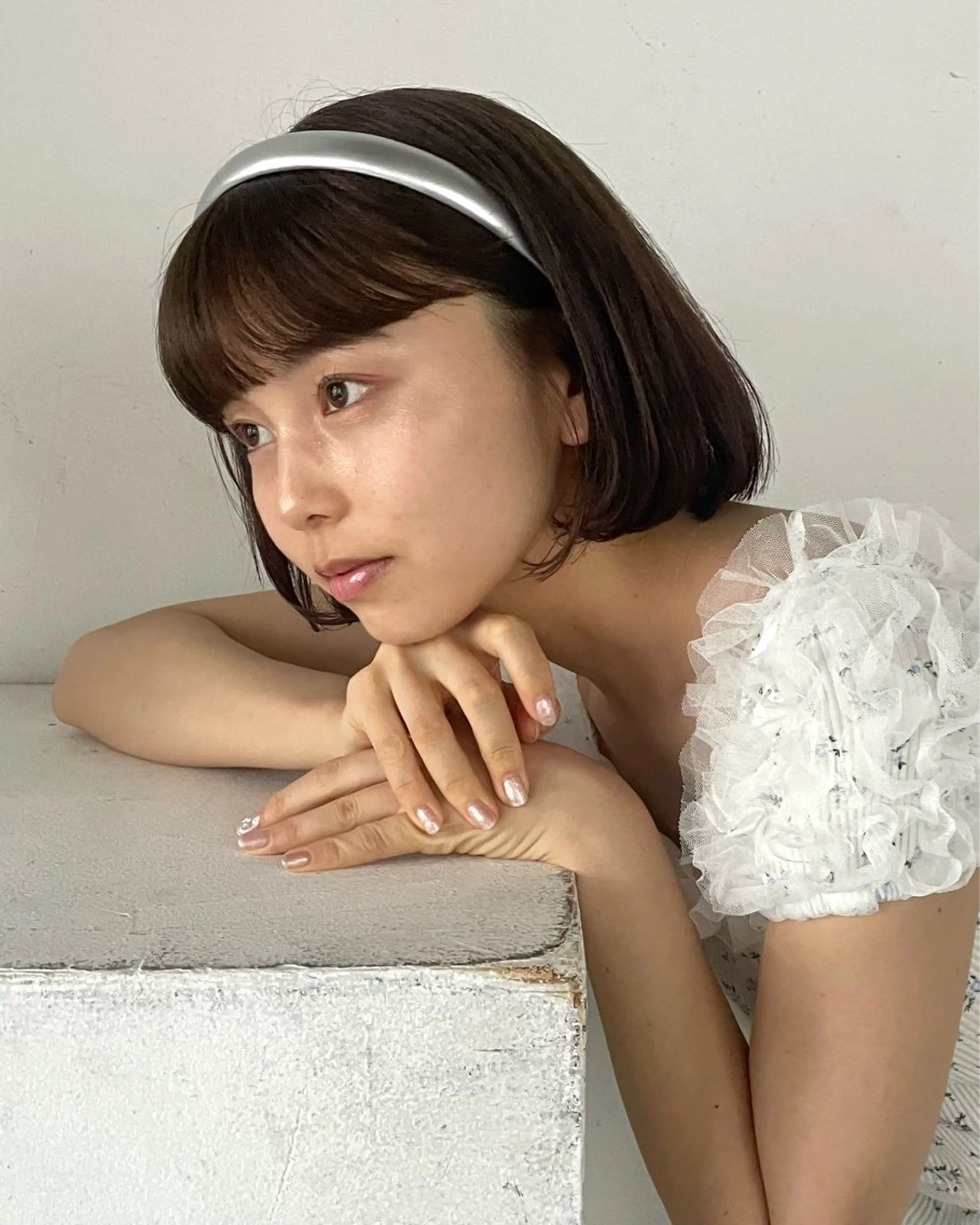 カラー ハイトーン🎀 ボブカット小野百葉のヘアスタイル