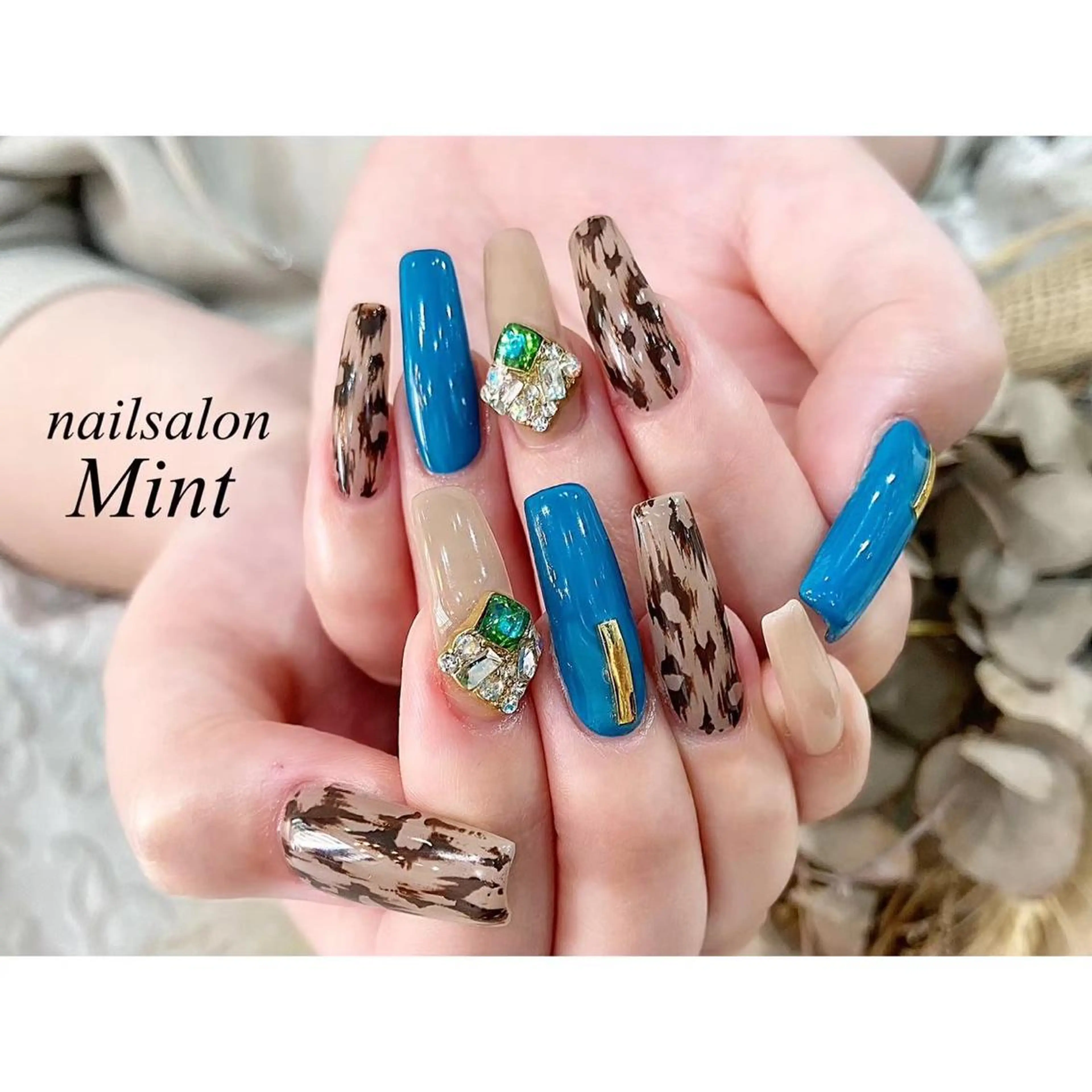 ネイル アニマル柄 ハンドネイル ハンドケア nailsalon mintのネイルデザイン