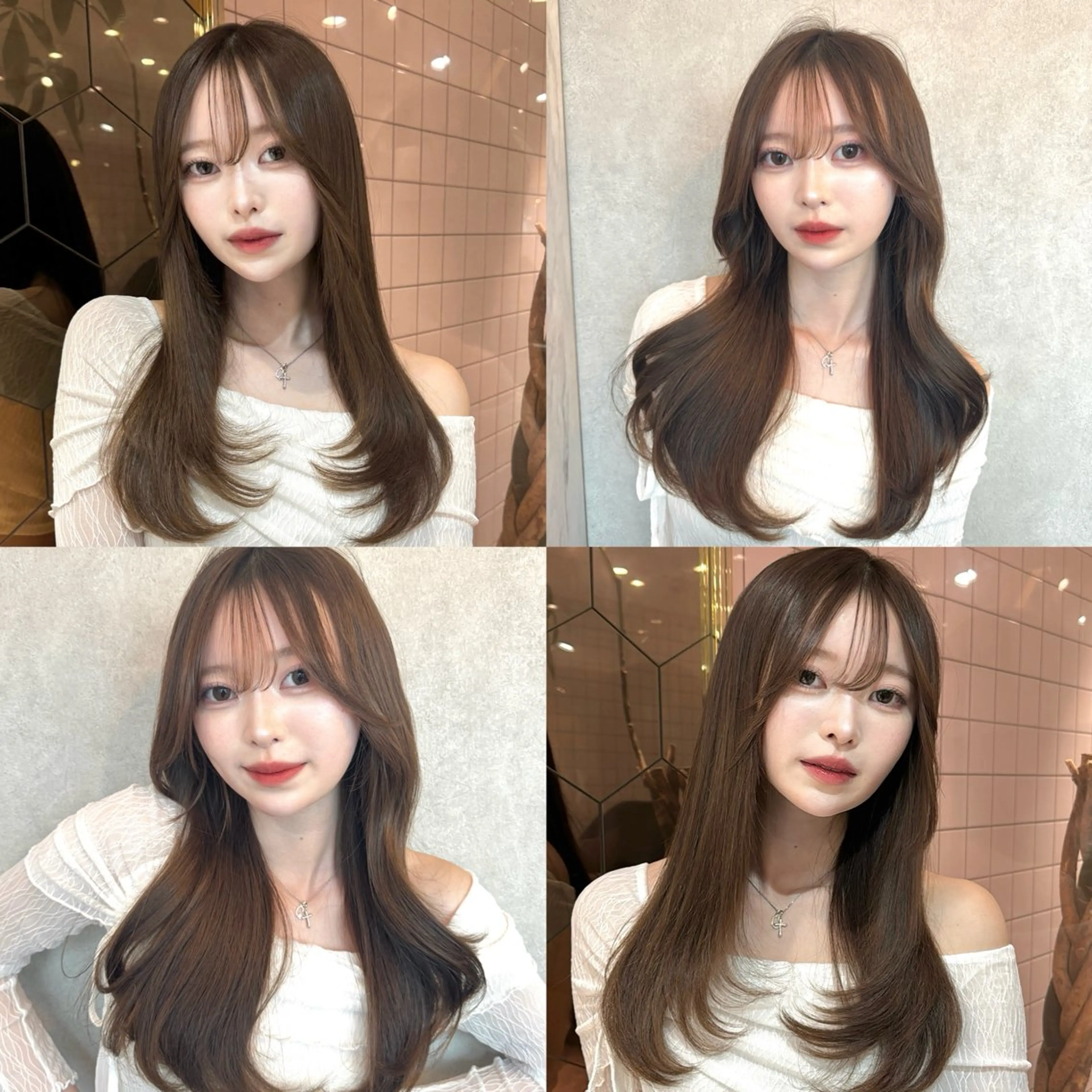 ロング 韓国風ヘア カット ヘアカラー トリートメント 🎀しゅな/韓国 レイヤー/透明感♡のヘアスタイル