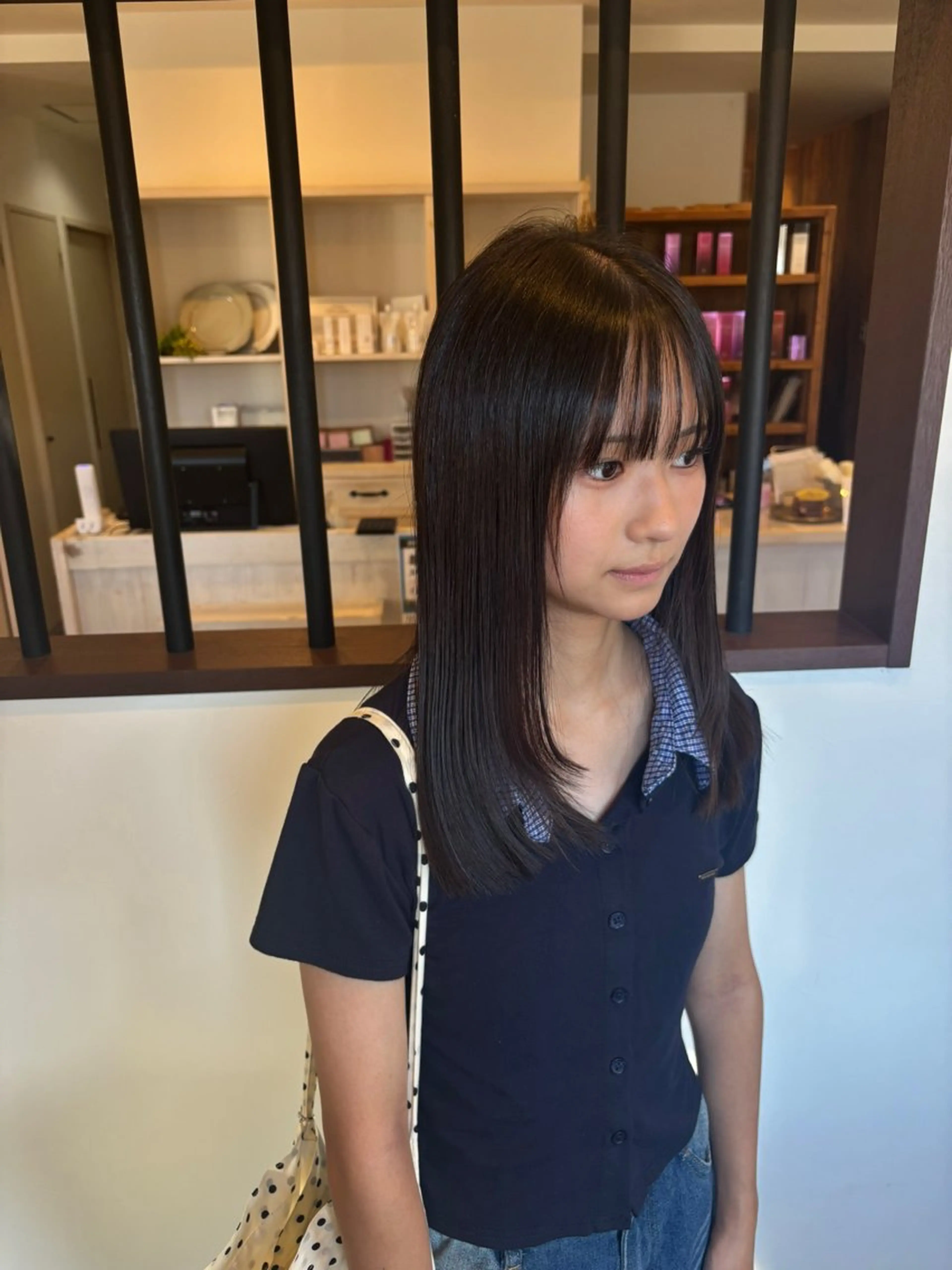 セミロング 縮毛矯正 勝田 沙耶のヘアスタイル