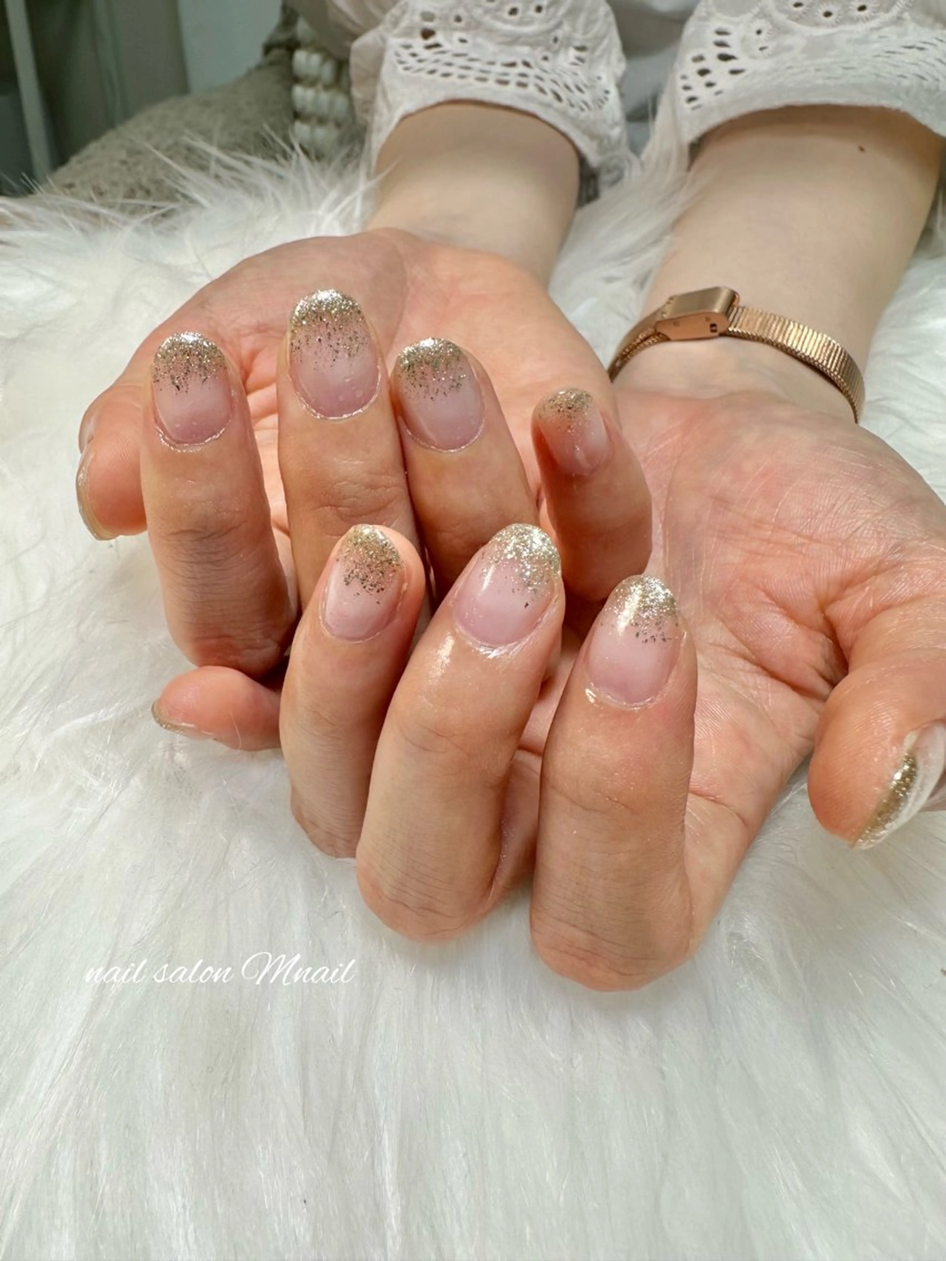 ネイル ラメ(グリッター) ラメグラデーション ハンドネイル ハンドケア Mnail ちひろのネイルデザイン