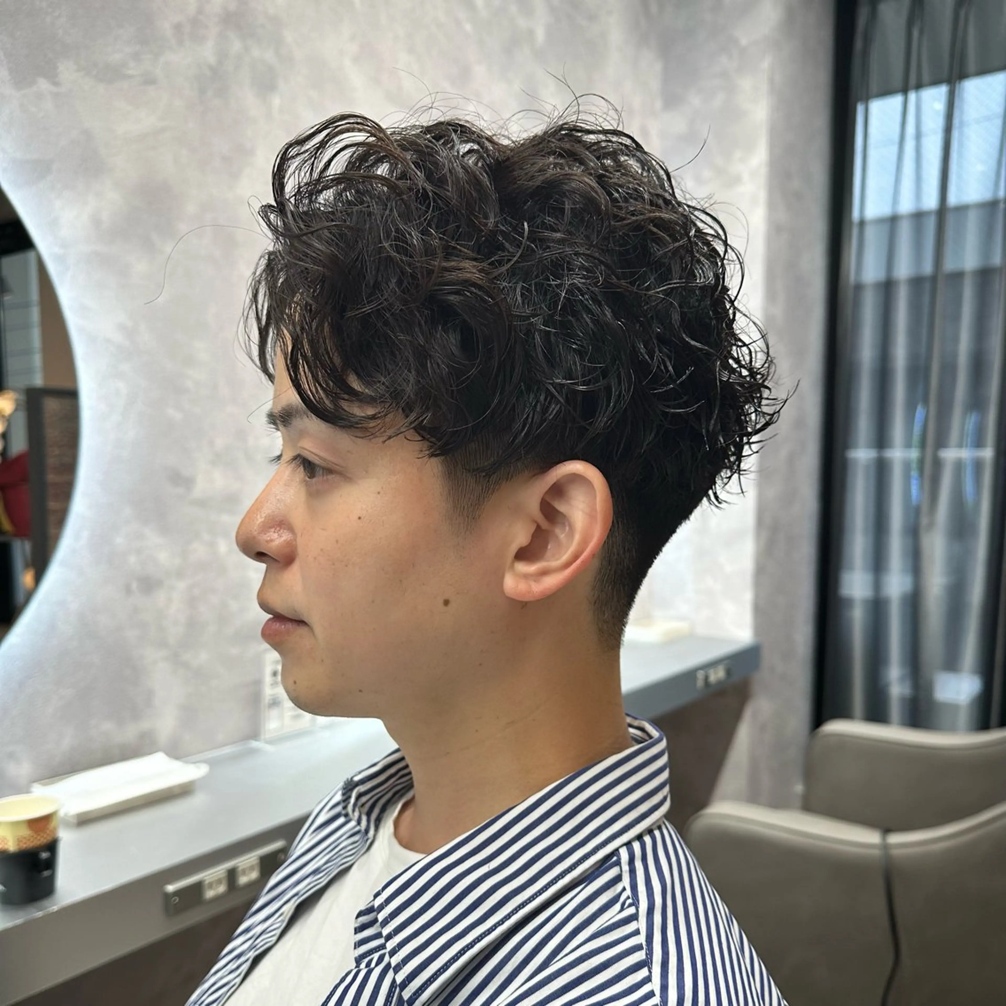パーマ メンズ カット パーマ メンズパーマ🔵 ハイトーン✨原田慎也のヘアスタイル