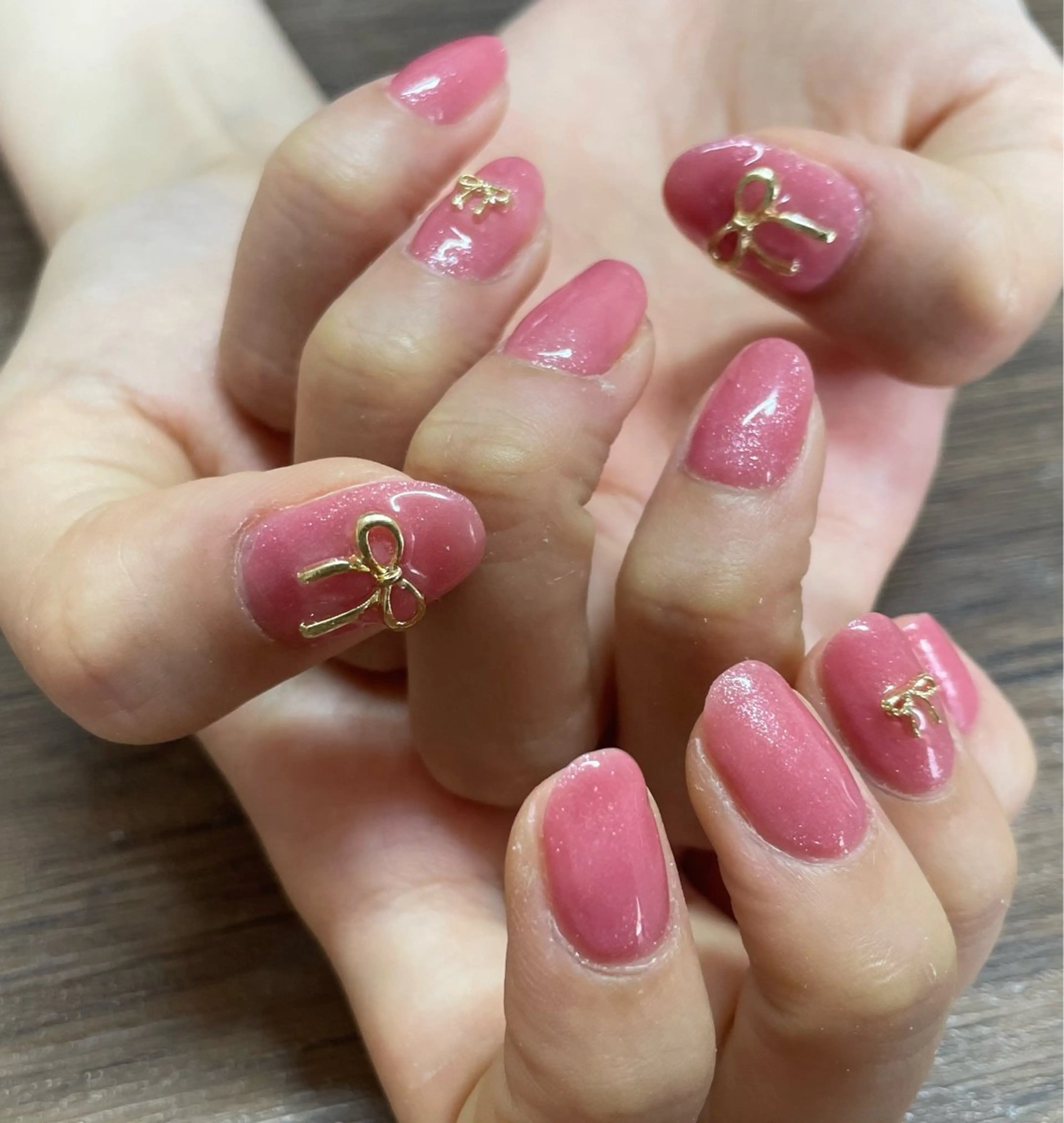 ネイル ワンカラーネイル リボン シンプルネイル N'z nail Nozomiのネイルデザイン