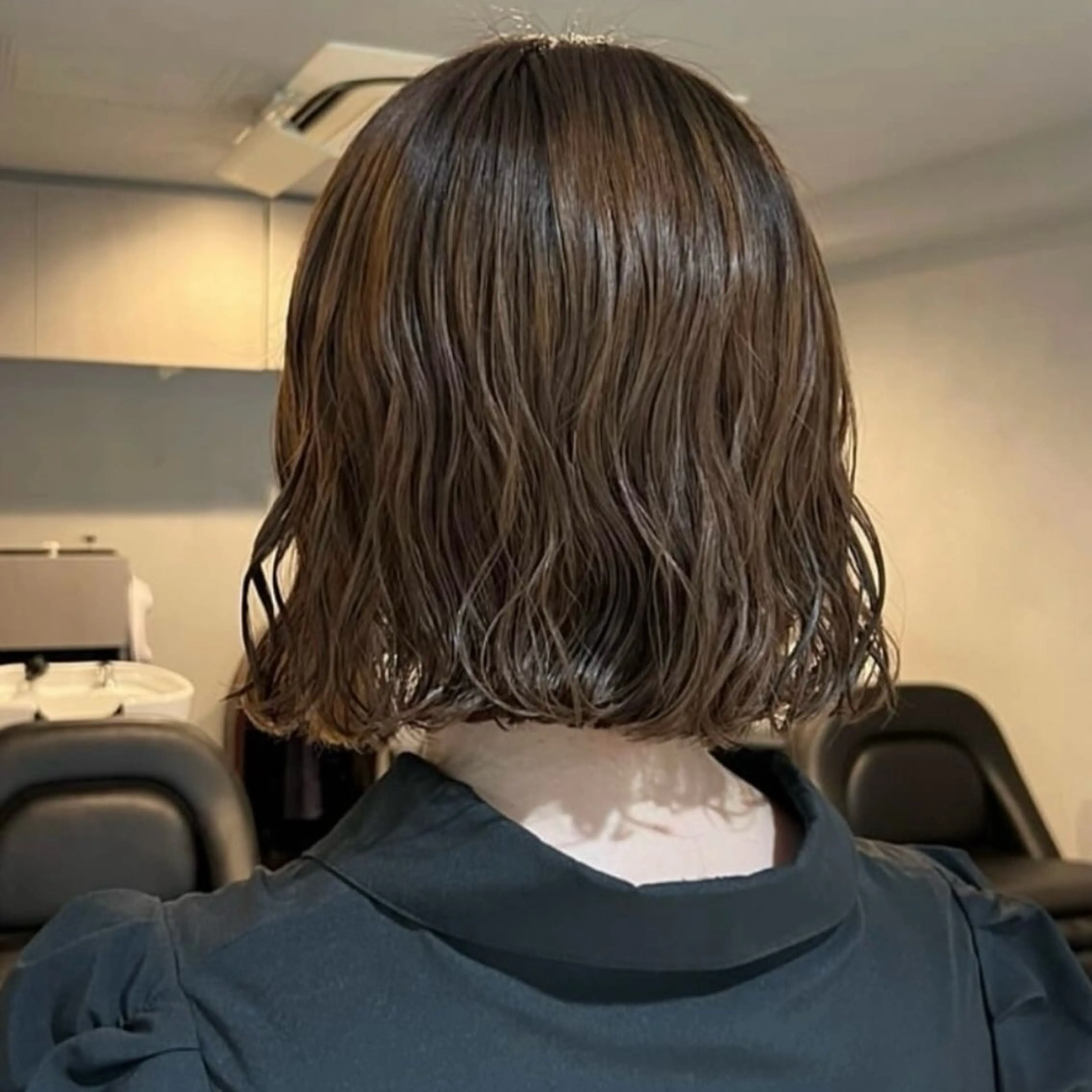 ミディアム パーマ カット パーマ akane/ボブ /オリーブ/ブラウンのヘアスタイル