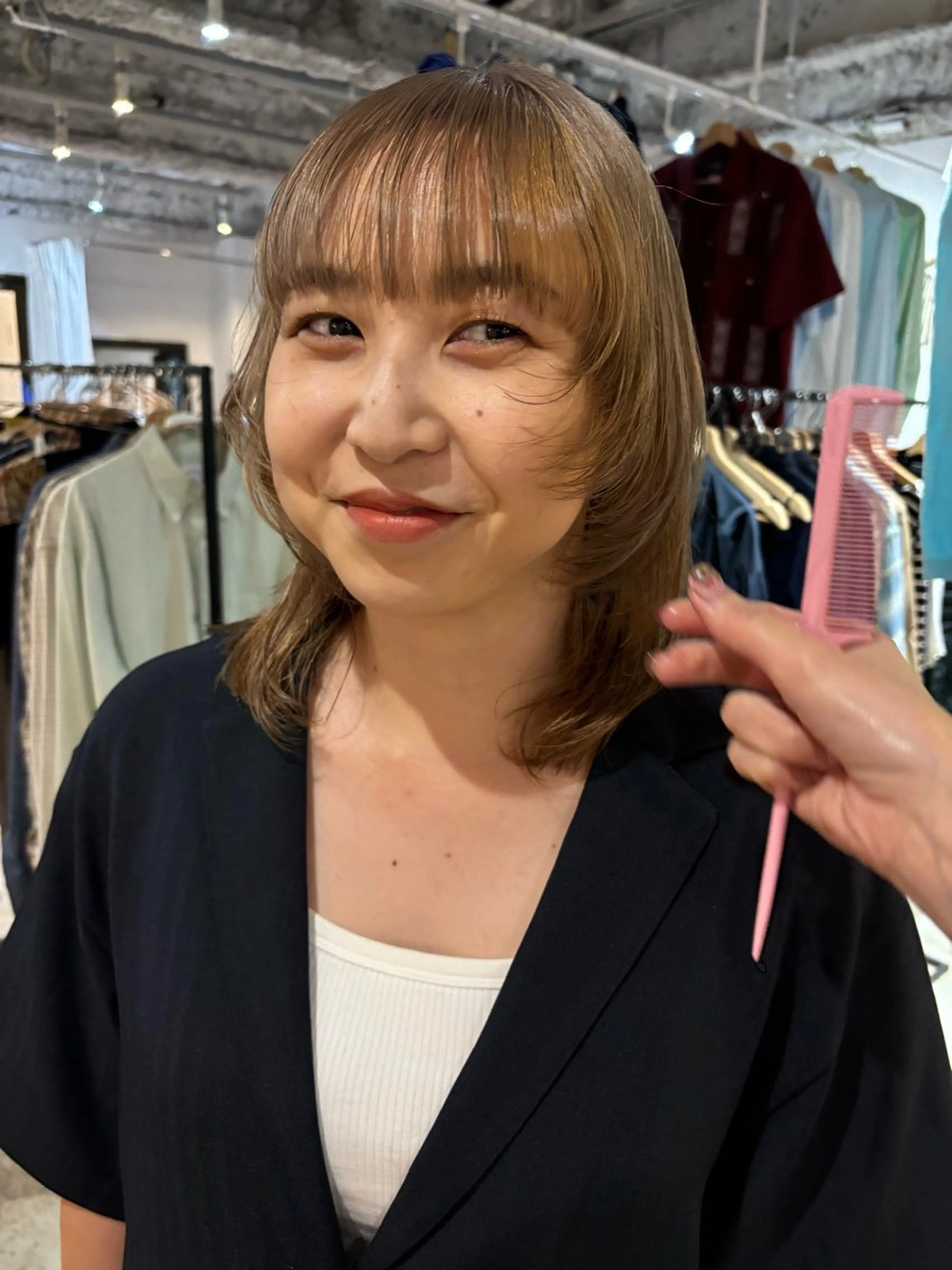 ミディアム カラー カット ヘアカラー Hayashi Shioriのヘアスタイル