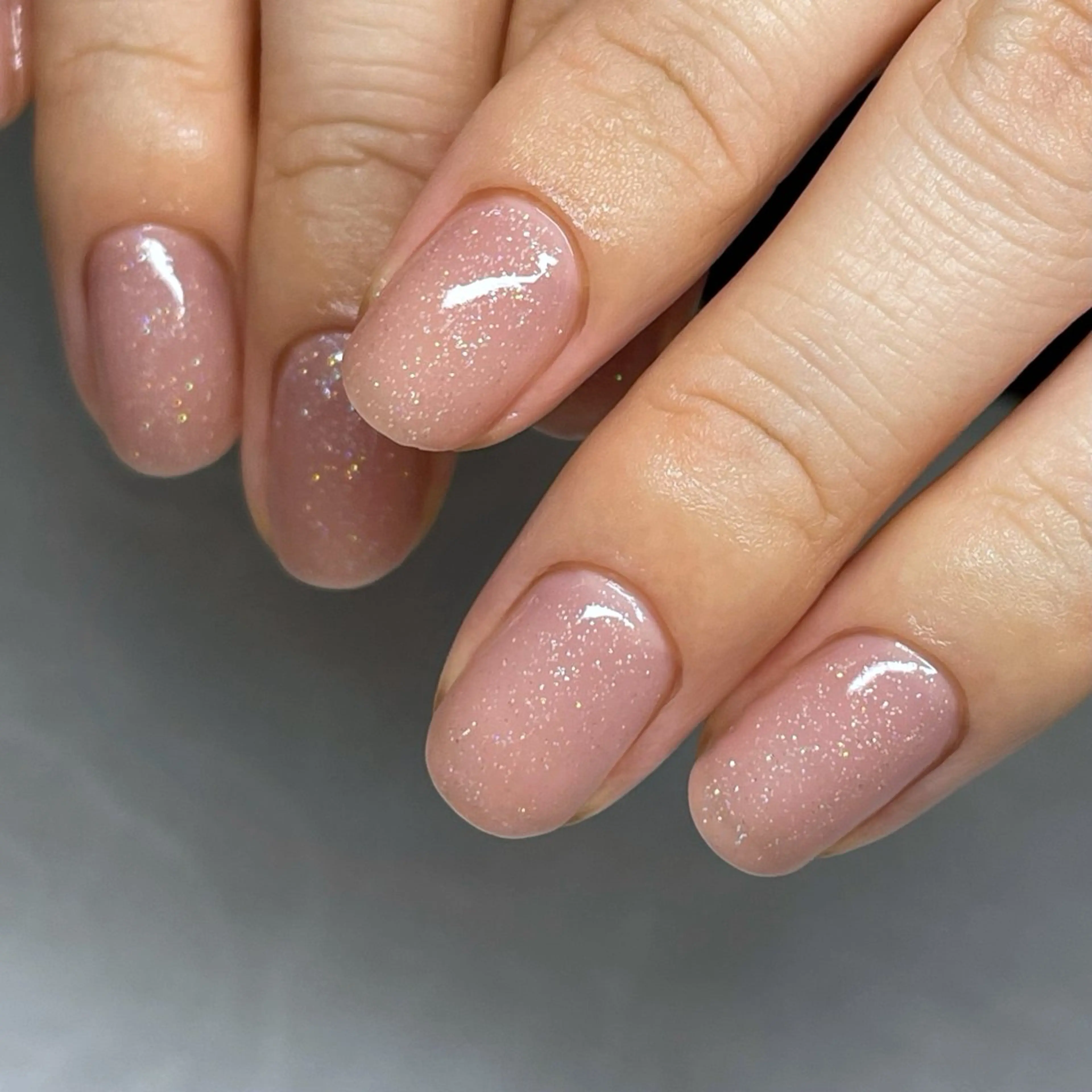 ネイル ラメ(グリッター) ワンカラーネイル ピンク nailroom lilasのネイルデザイン