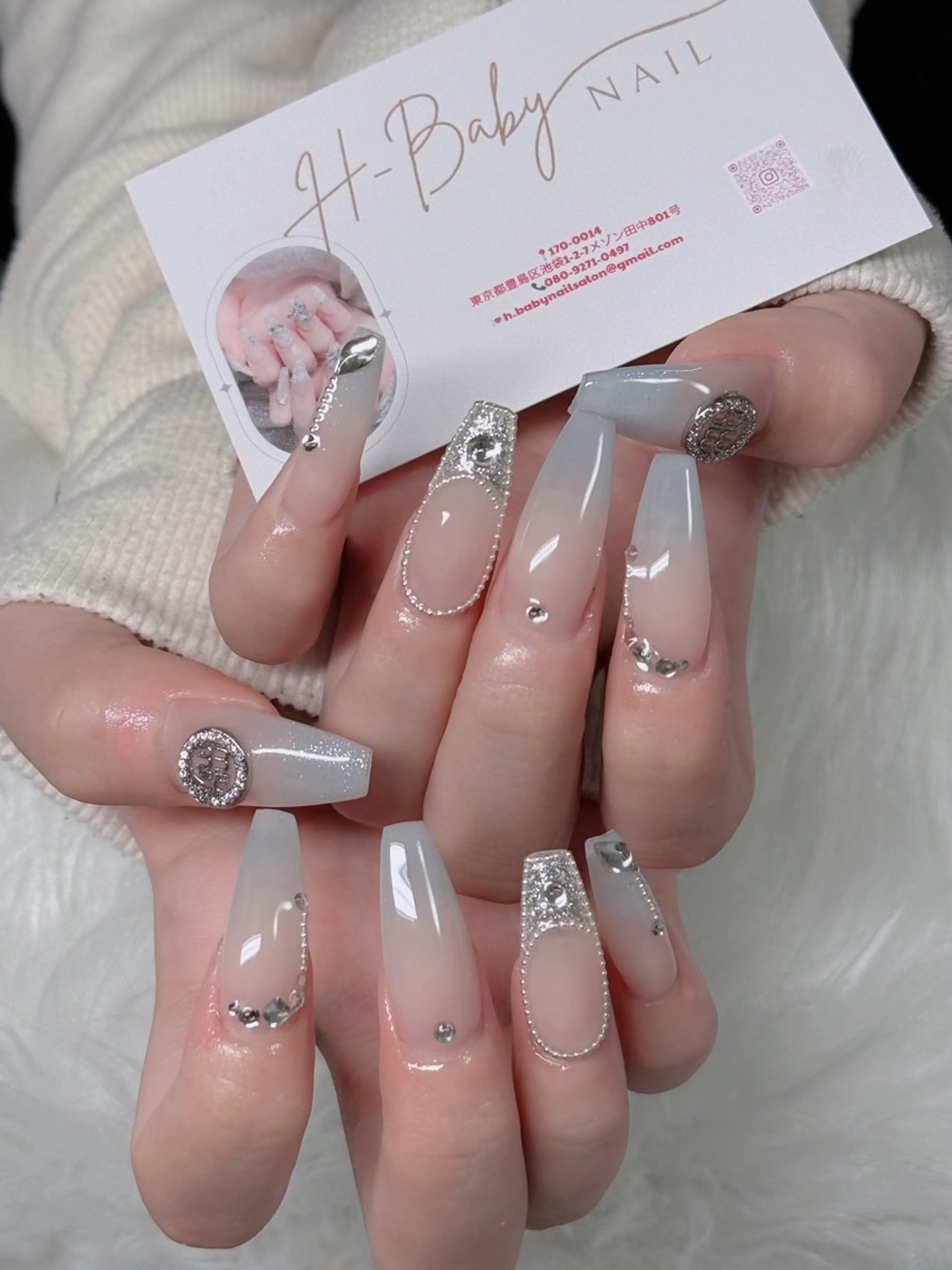 ネイル オーロラネイル フレンチネイル ジェルネイル ハロウィン キラキラネイル ハンドネイル H.baby Nail Salonのネイルデザイン