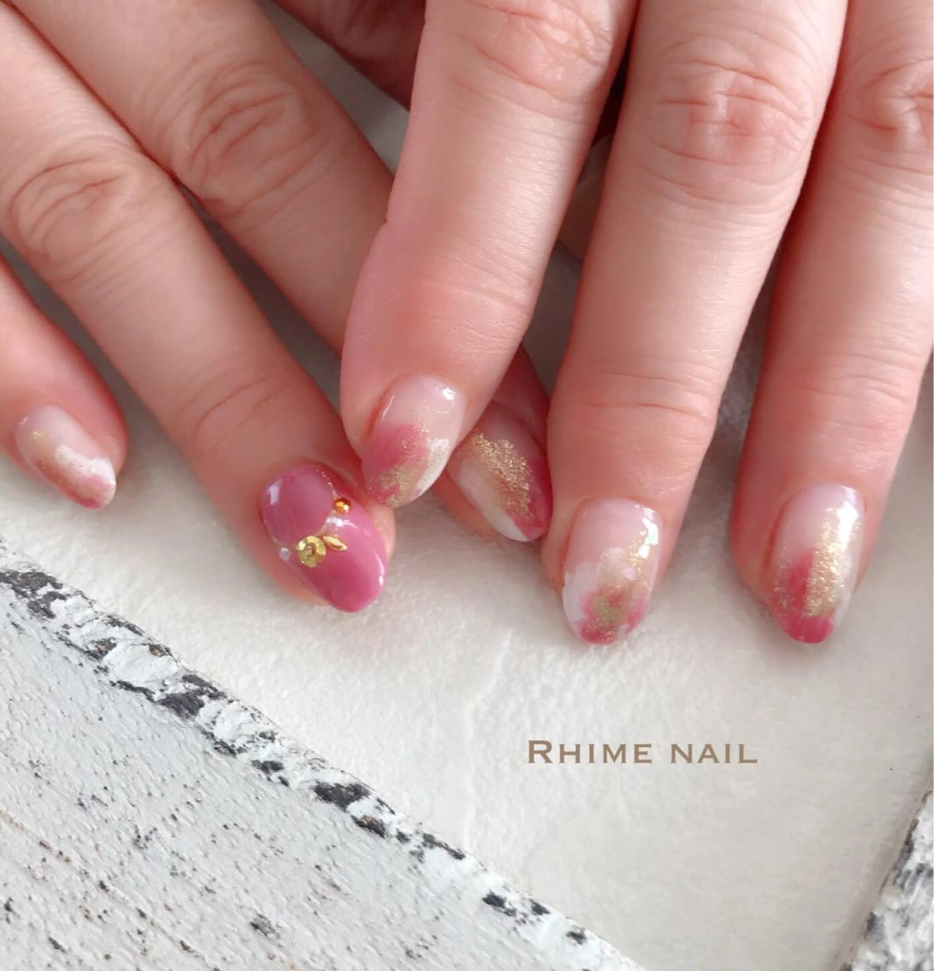 ネイル アートネイル ジェルネイル 大理石ネイル(マーブル) ニュアンスネイル オフィスネイル Rhime nail所属・Rhime nail ライムネイルのネイルデザイン