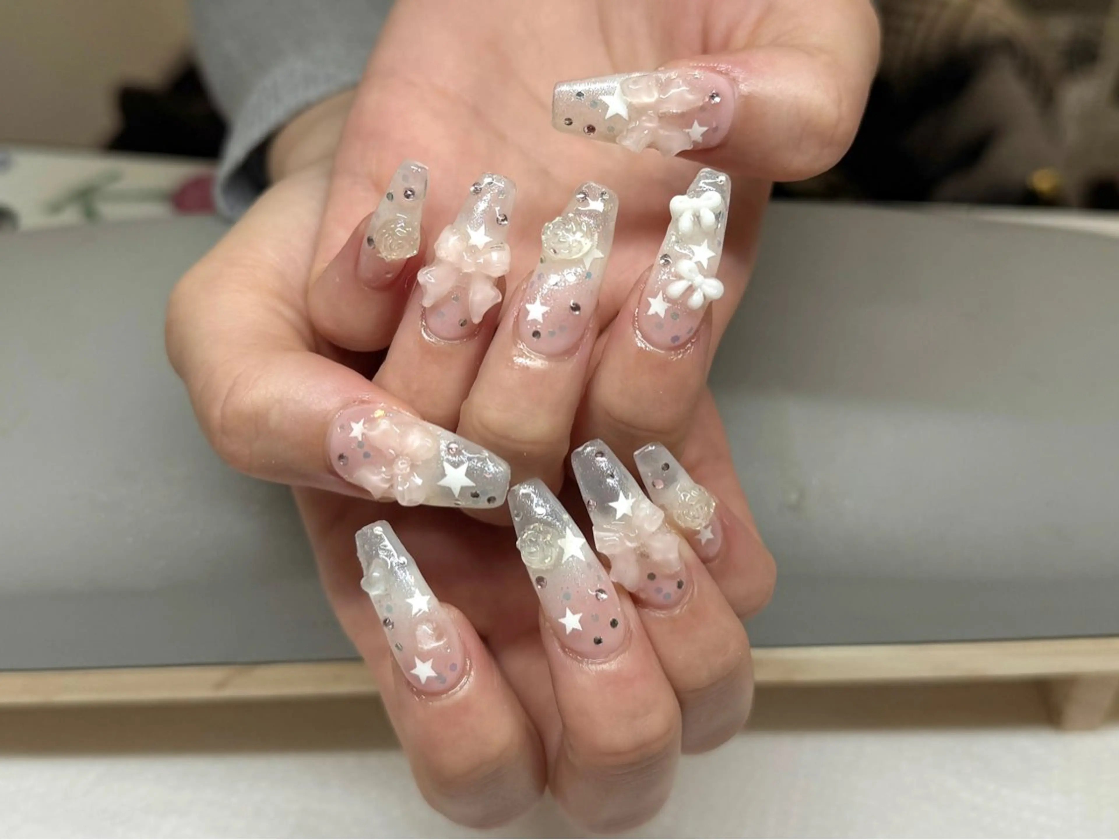 ネイル フットネイル フレンチネイル ジェルネイル ガラスフレンチ 韓国ネイル ハンドネイル ハンドケア The Nail & Eye Lashのその他イメージ