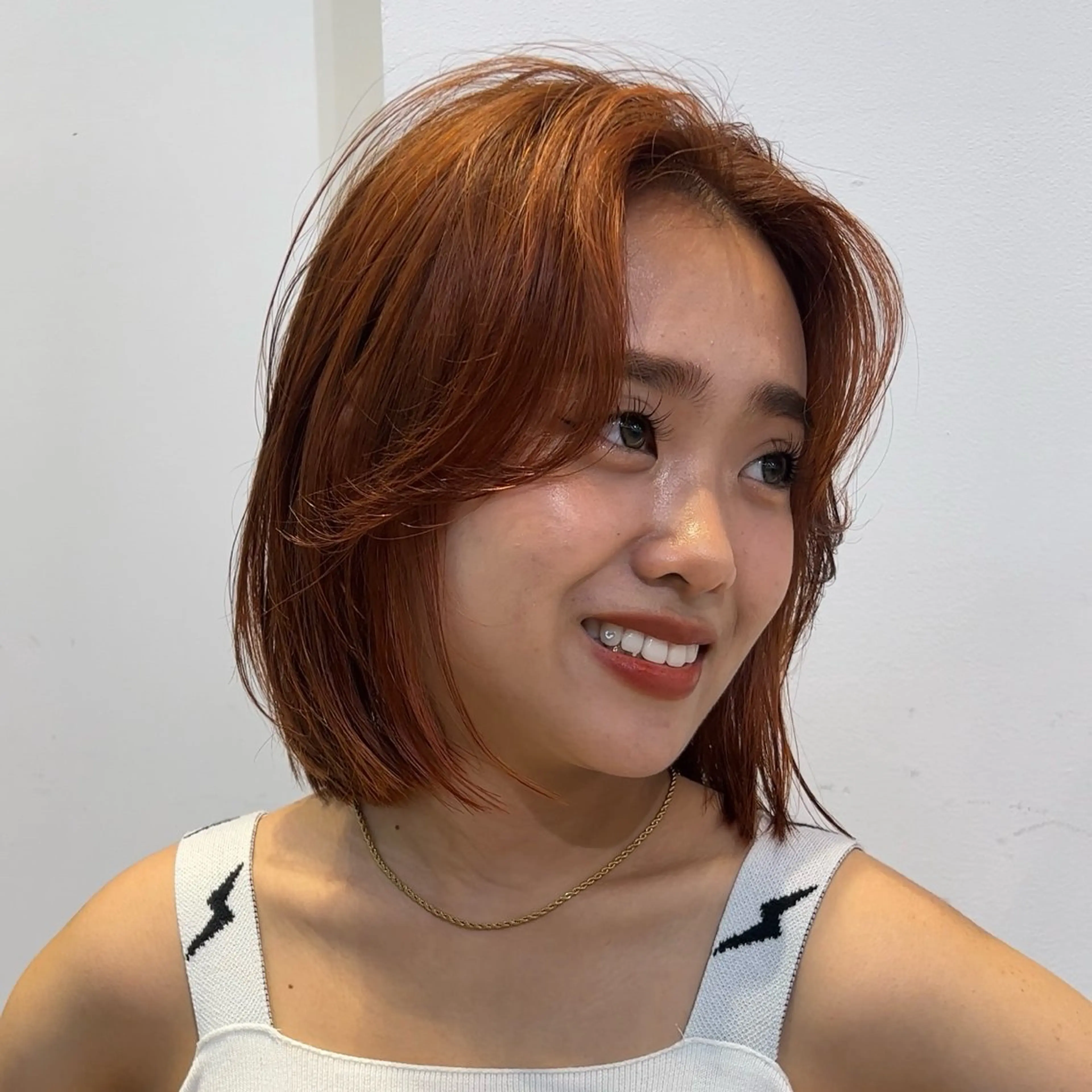 カラー ブリーチ 透明感カラー ブリーチなしカラー オレンジ ヘアカラー 透明感カラー/艶髪/ 渋谷/ゆうな🤍のヘアスタイル