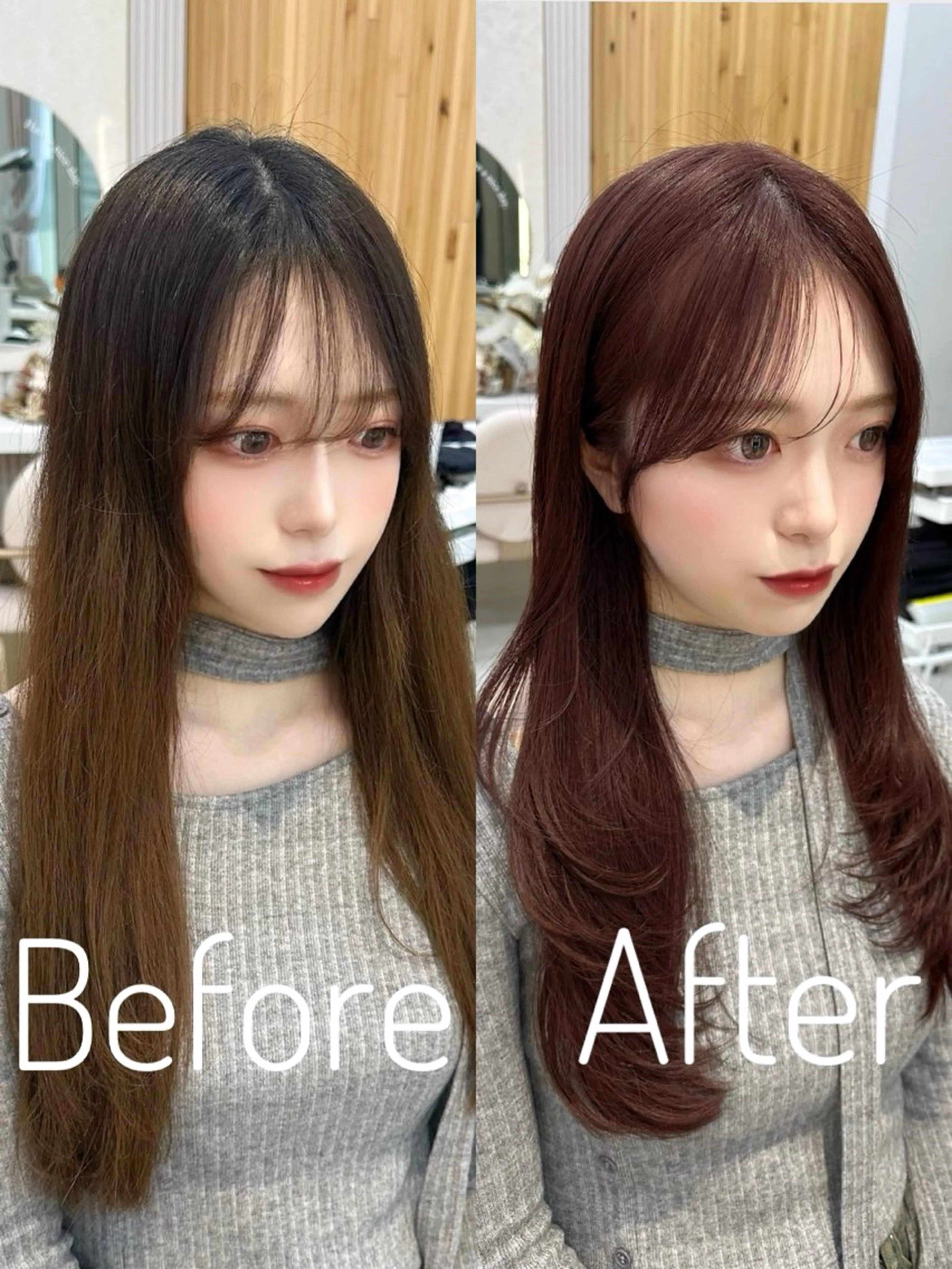 ミディアム カラー カット ヘアカラー トリートメント 🇰🇷韓国風くびれ ヘア🇰🇷中村優大のヘアスタイル
