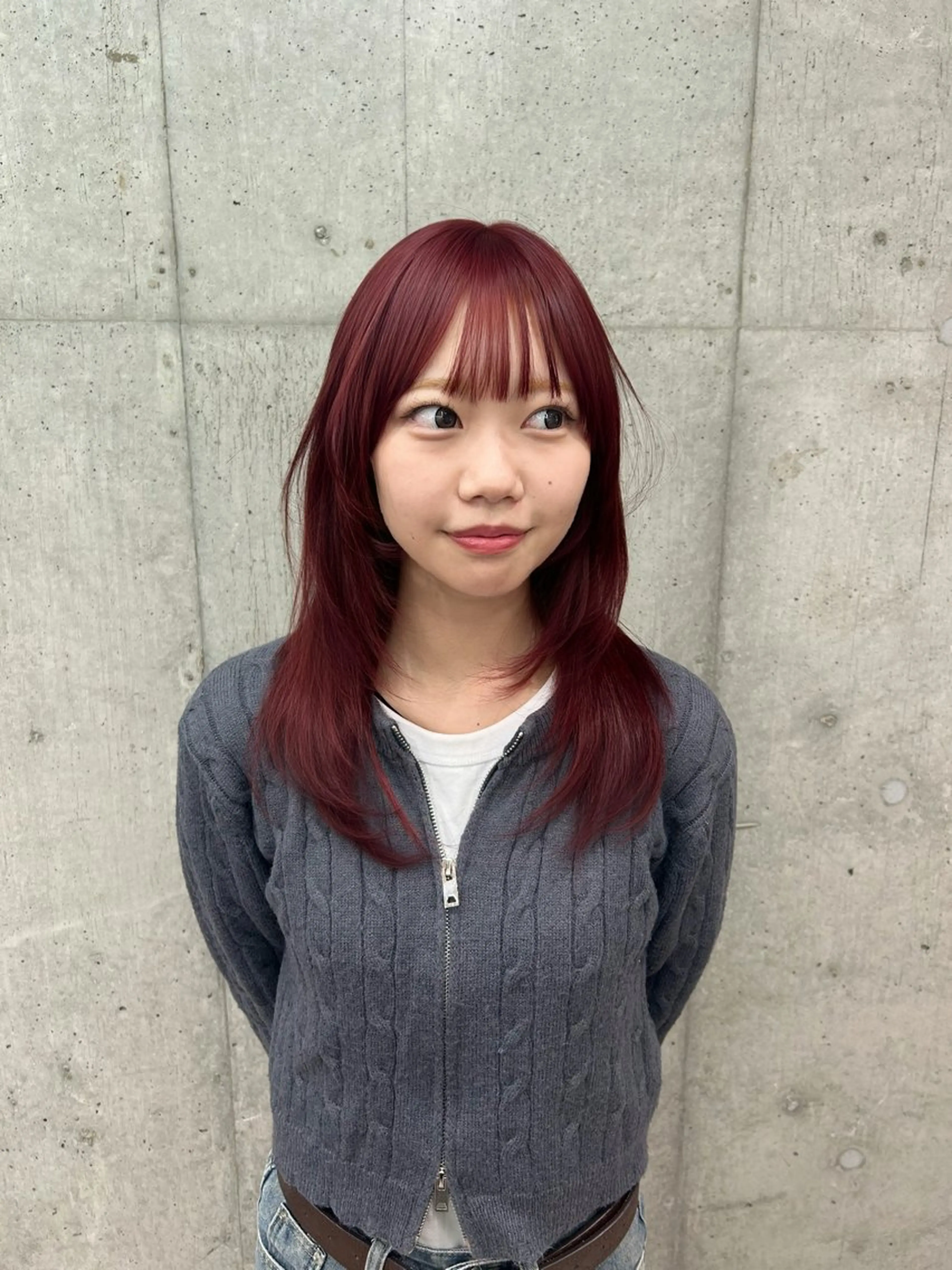 セミロング 立川ハイトーン ブリーチ宮崎のヘアスタイル