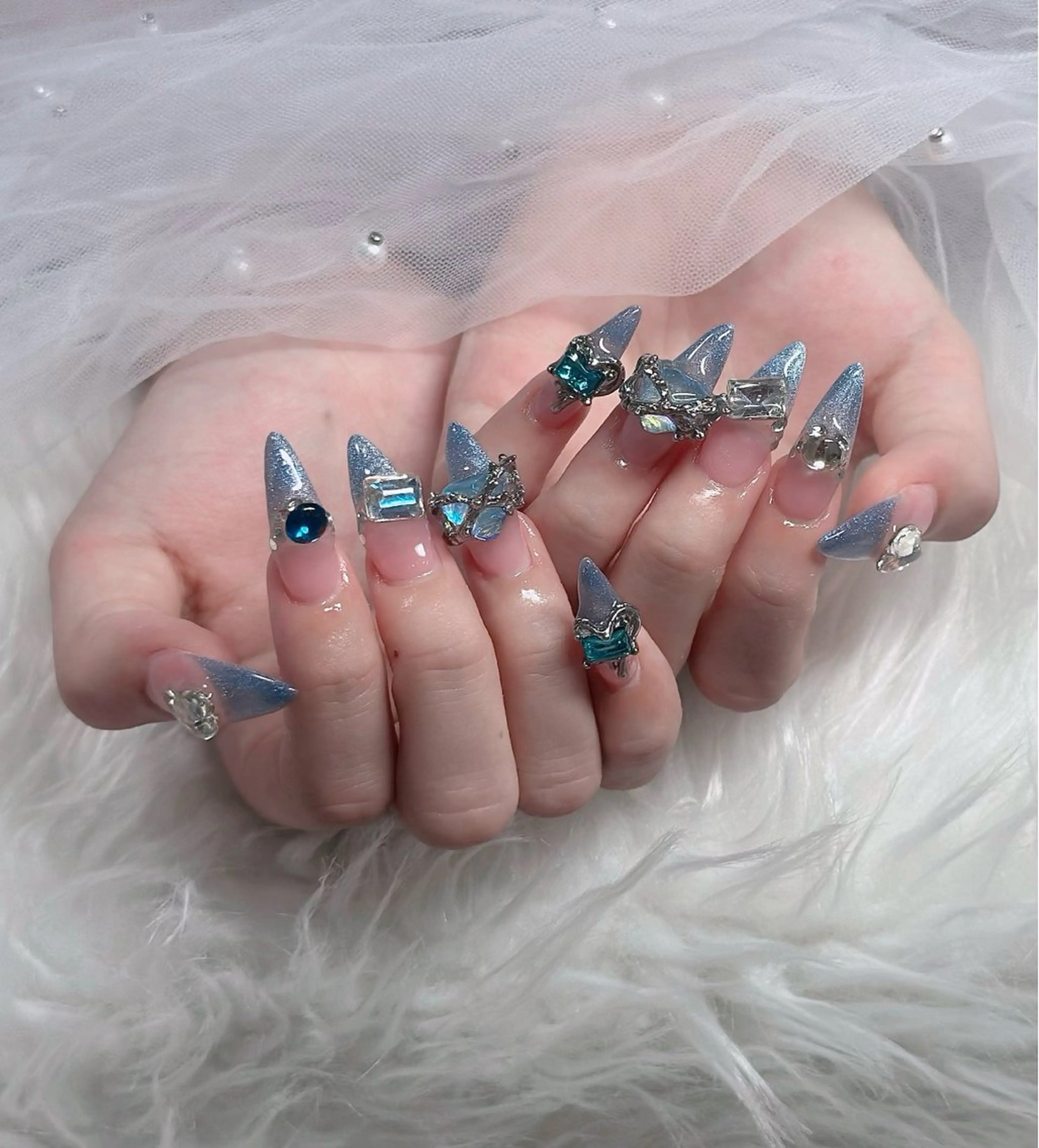 ネイル ハート キラキラネイル リボン ハンドネイル キノコ H.babynailのネイルデザイン