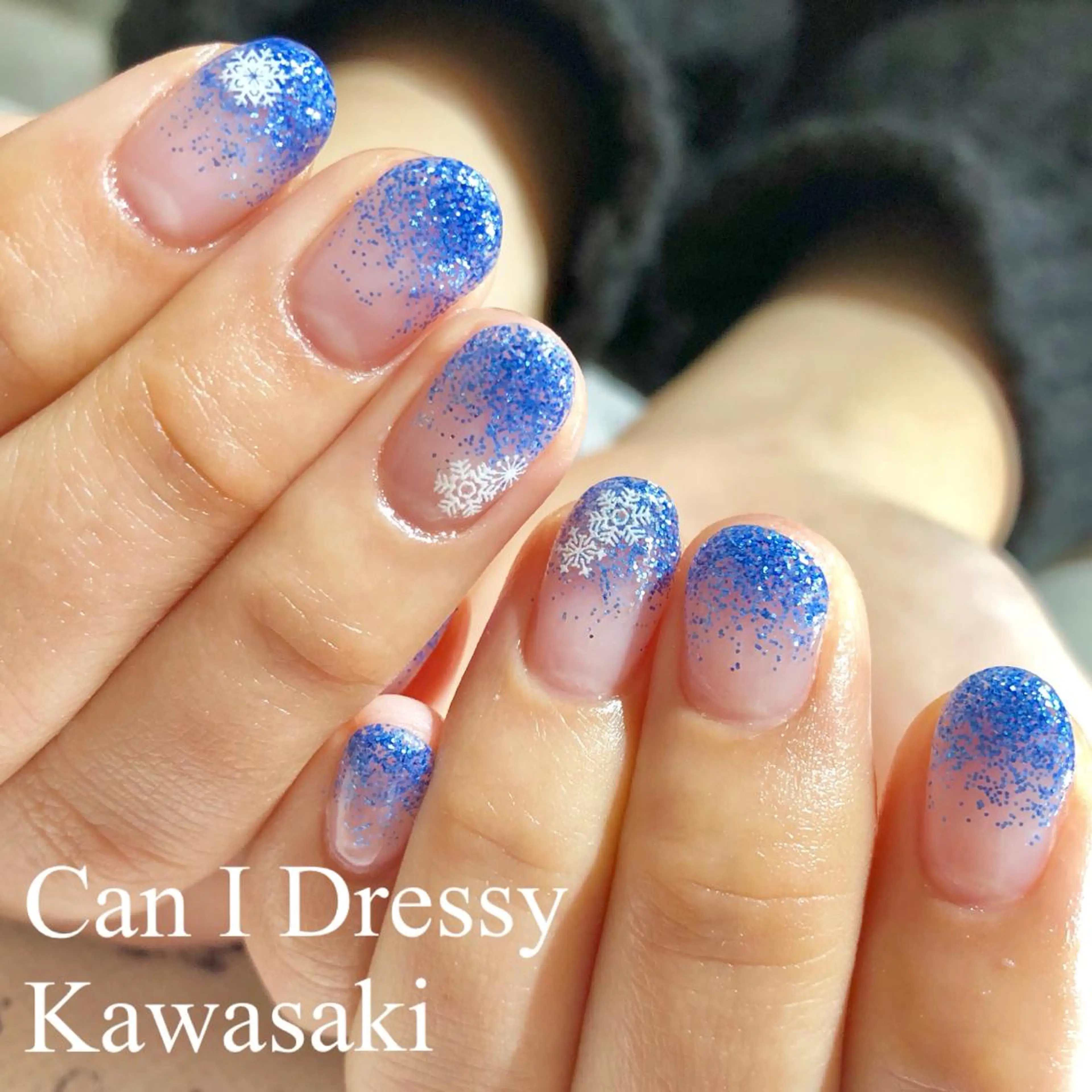 ネイル ブルー ハンドネイル Can I 川崎店 三島 久美子のネイルデザイン